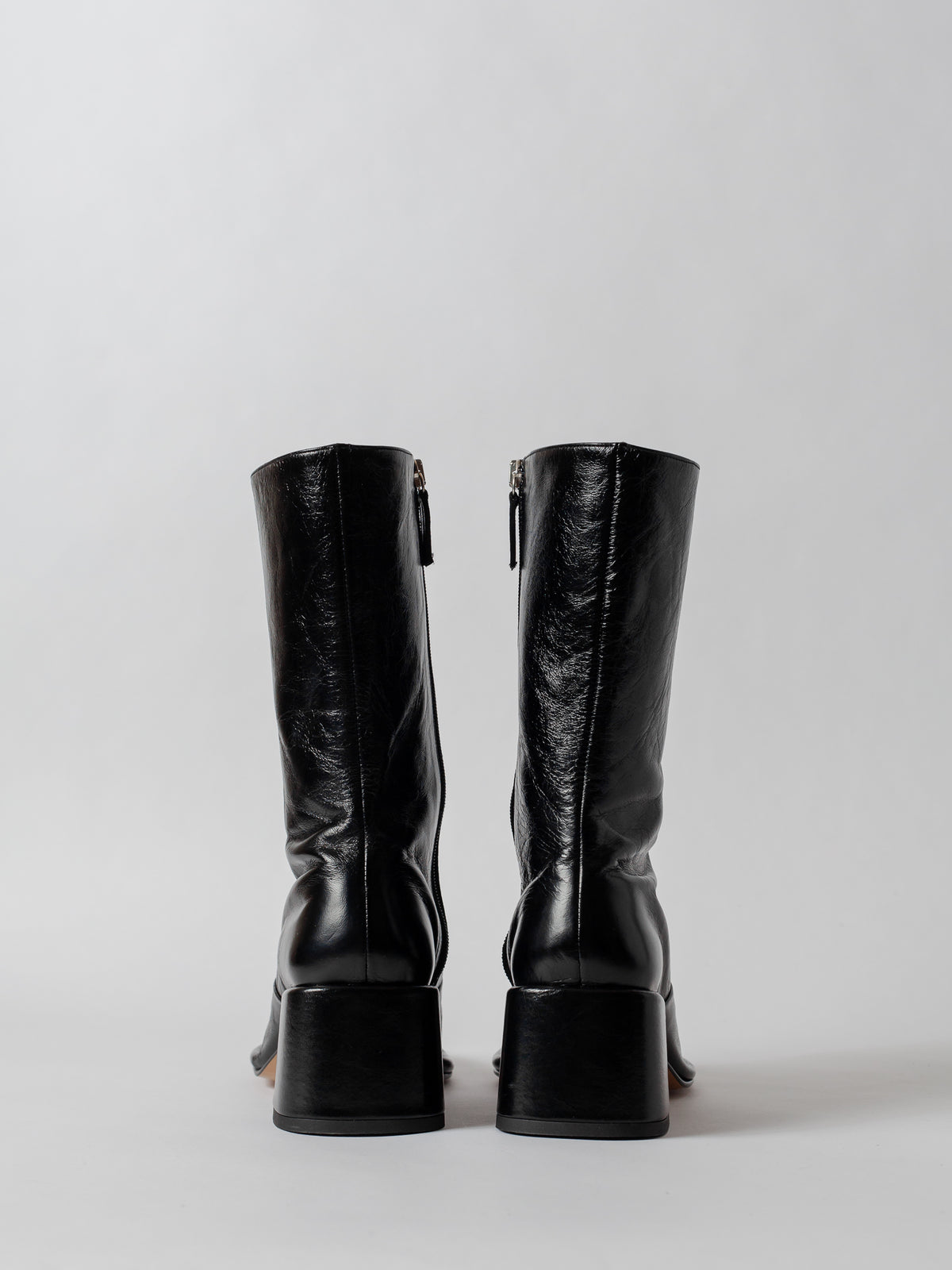 Blankens The Camilla Black Square Toe Zipper Boots
