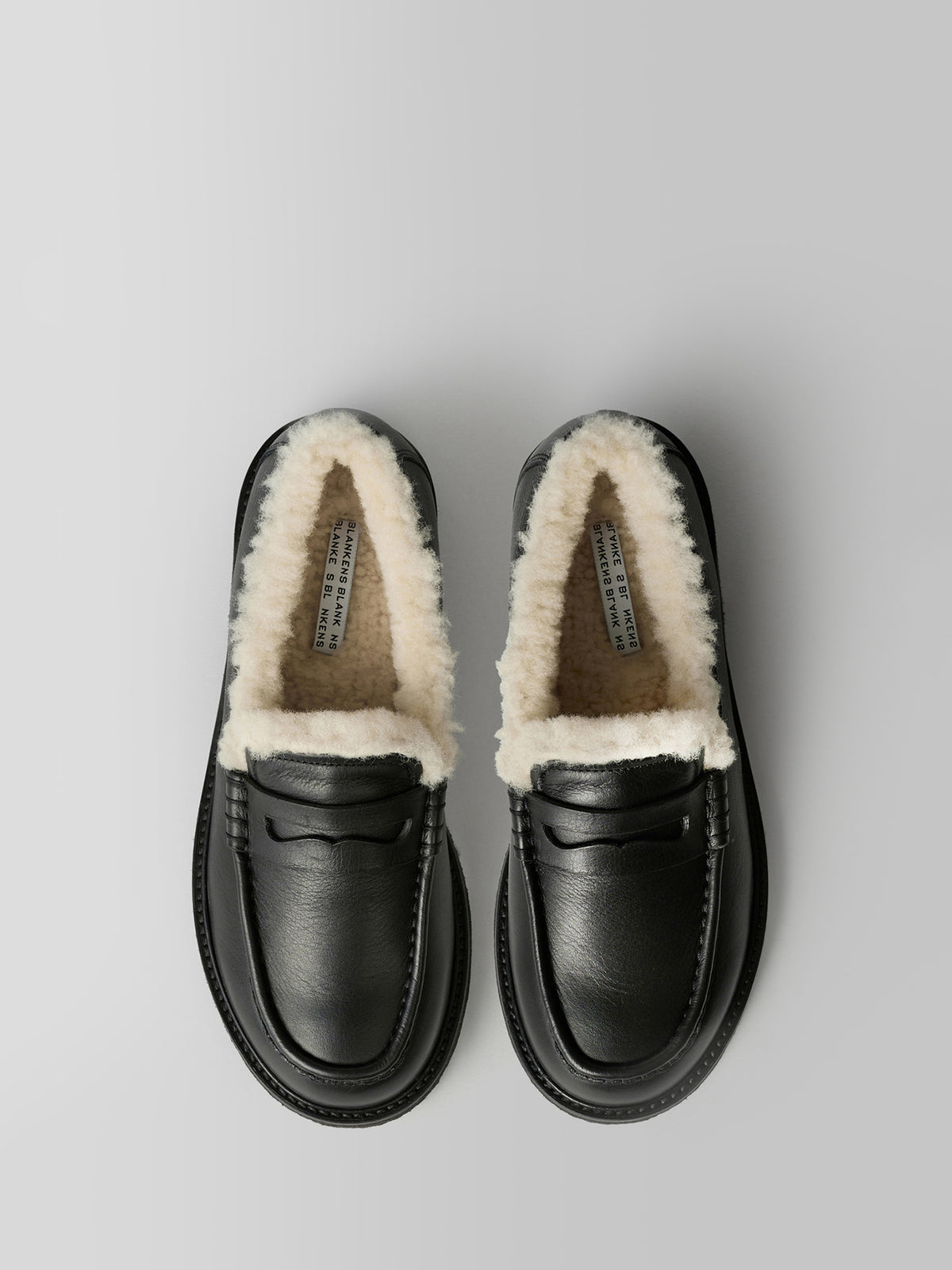 The Celeste Shearling Black Leather