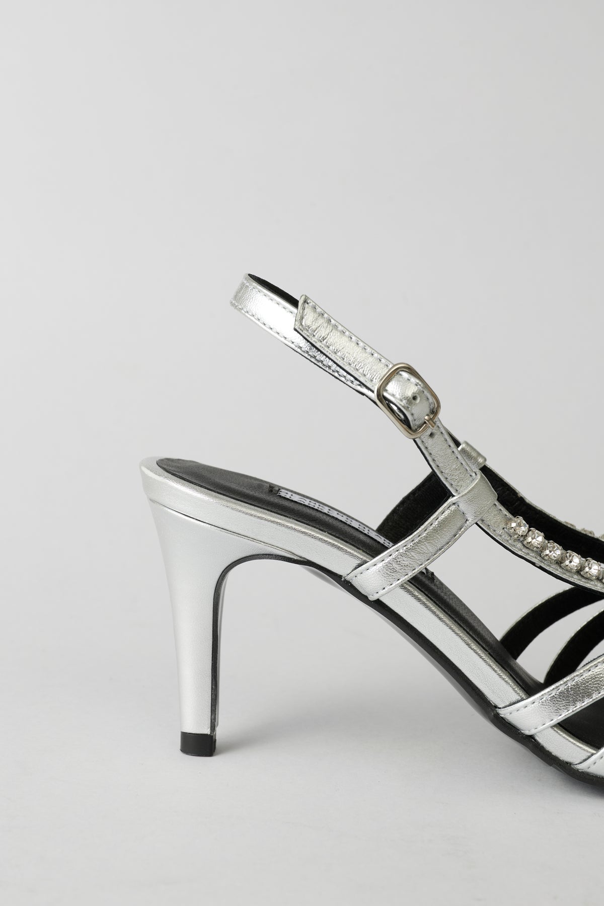 The Julia Silver Leather with Rhinestone Bow