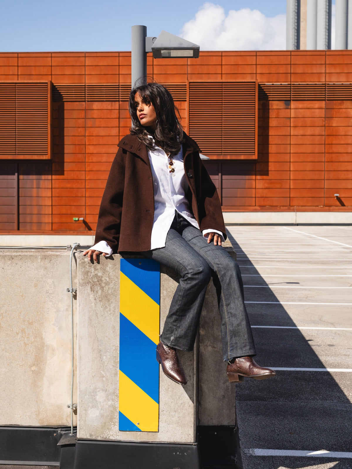 The Alva Brown Ostrich-Embossed Leather