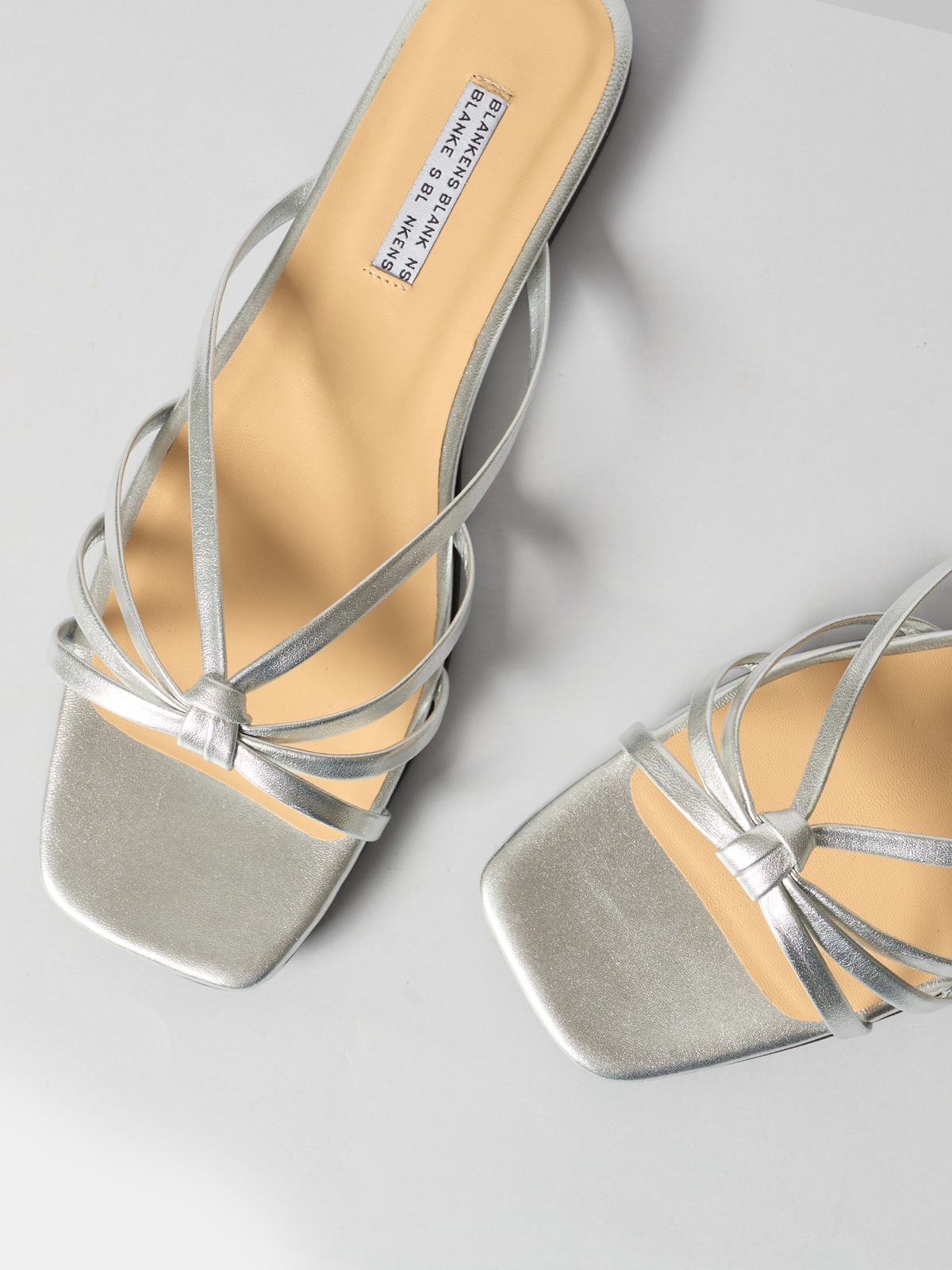 The Jennie Flat Silver Leather