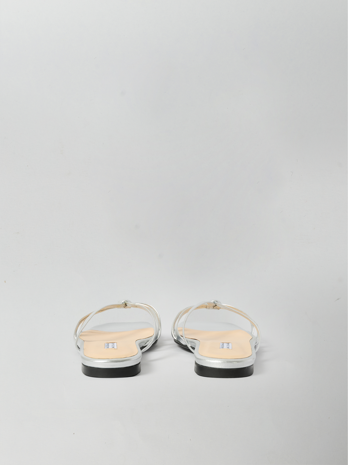 The Jennie Flat Silver Leather