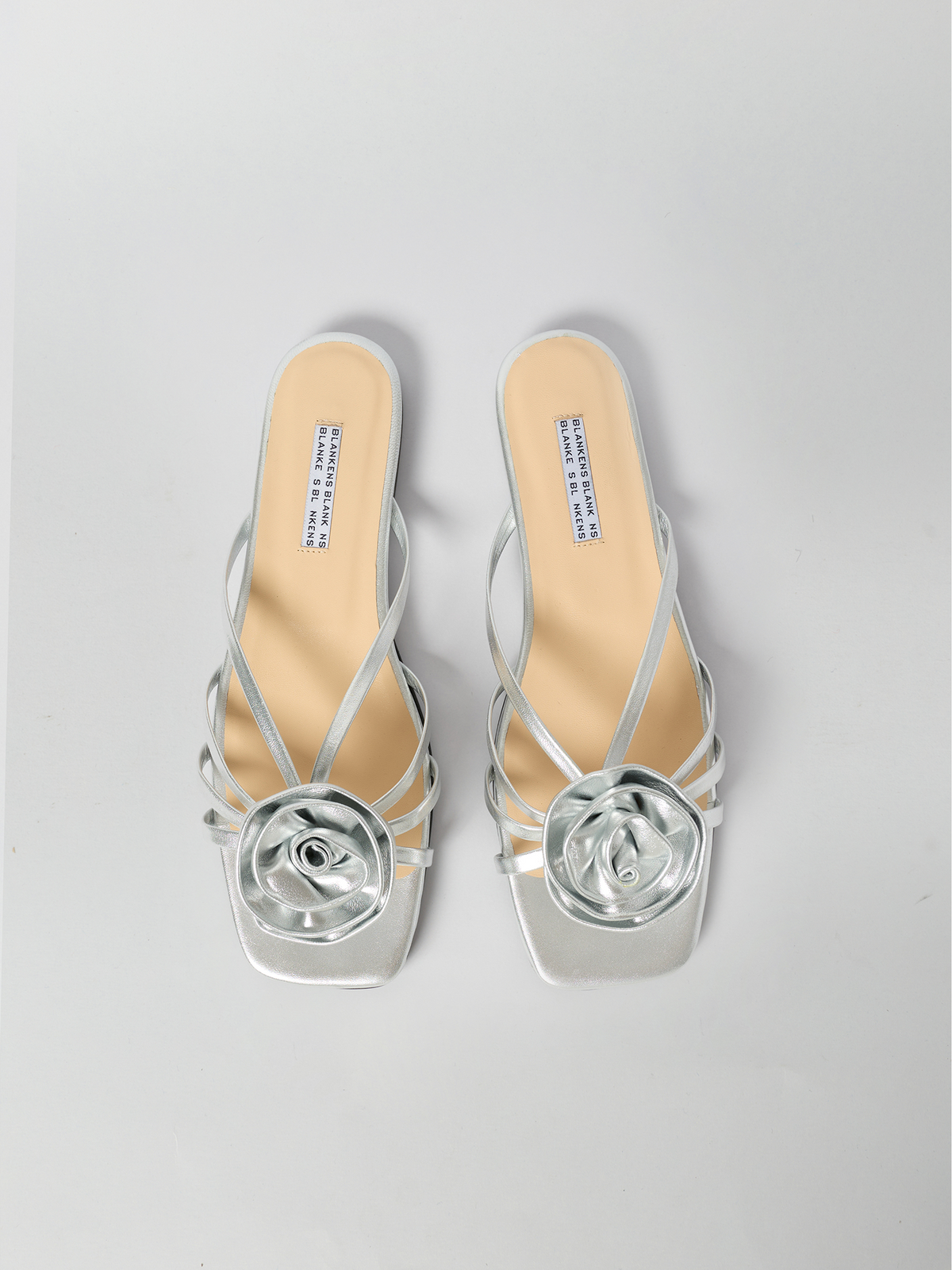 The Jennie Flat Silver Leather