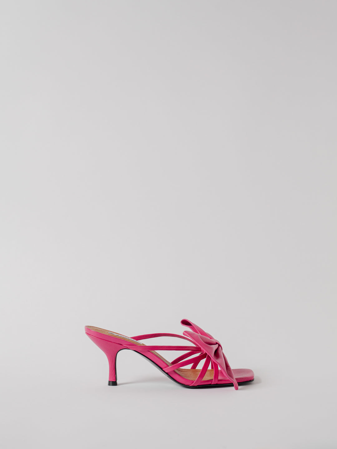 Blankens The Jennie pink bow, pink leather heel sandal, big bow. made in Europe. 