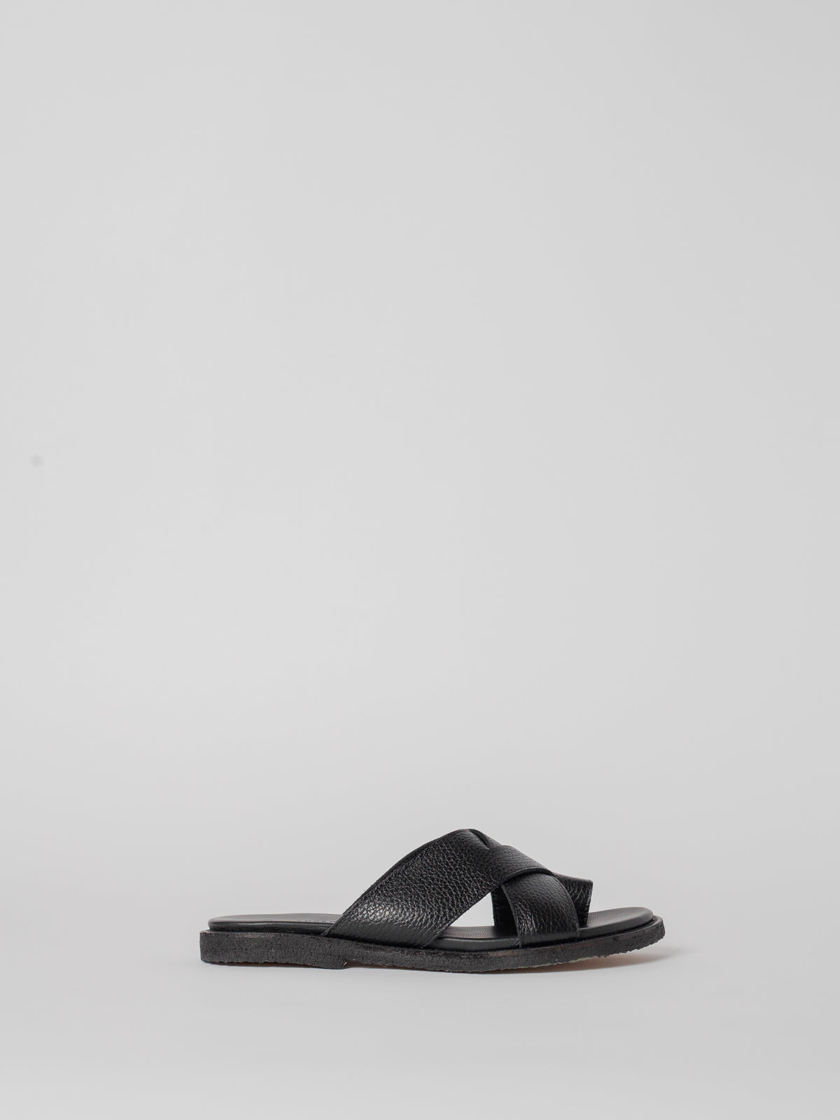 Blankens The Mette Eco black leather sandals with toe detail