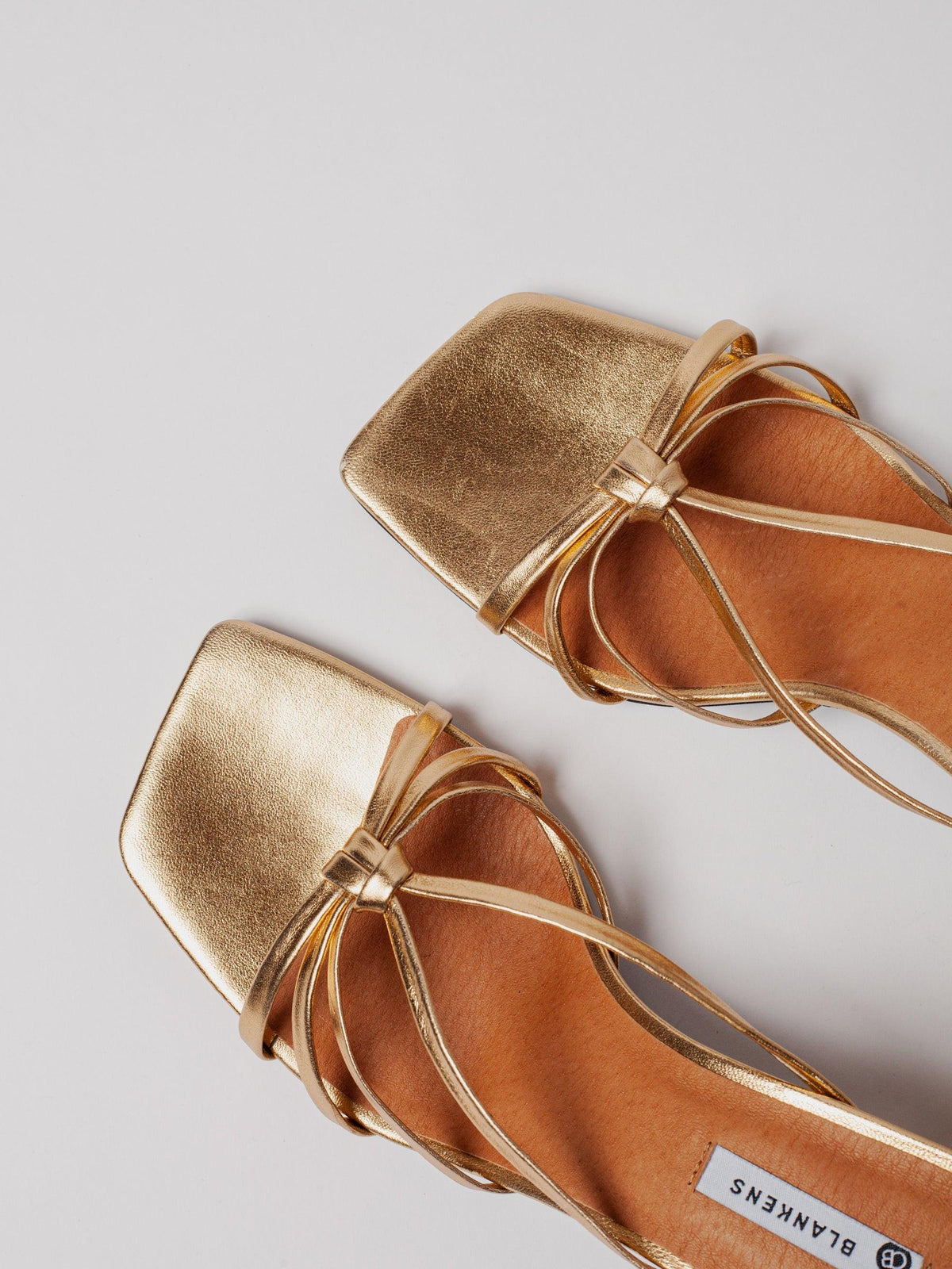 Blankens The Jennie Gold leather heels