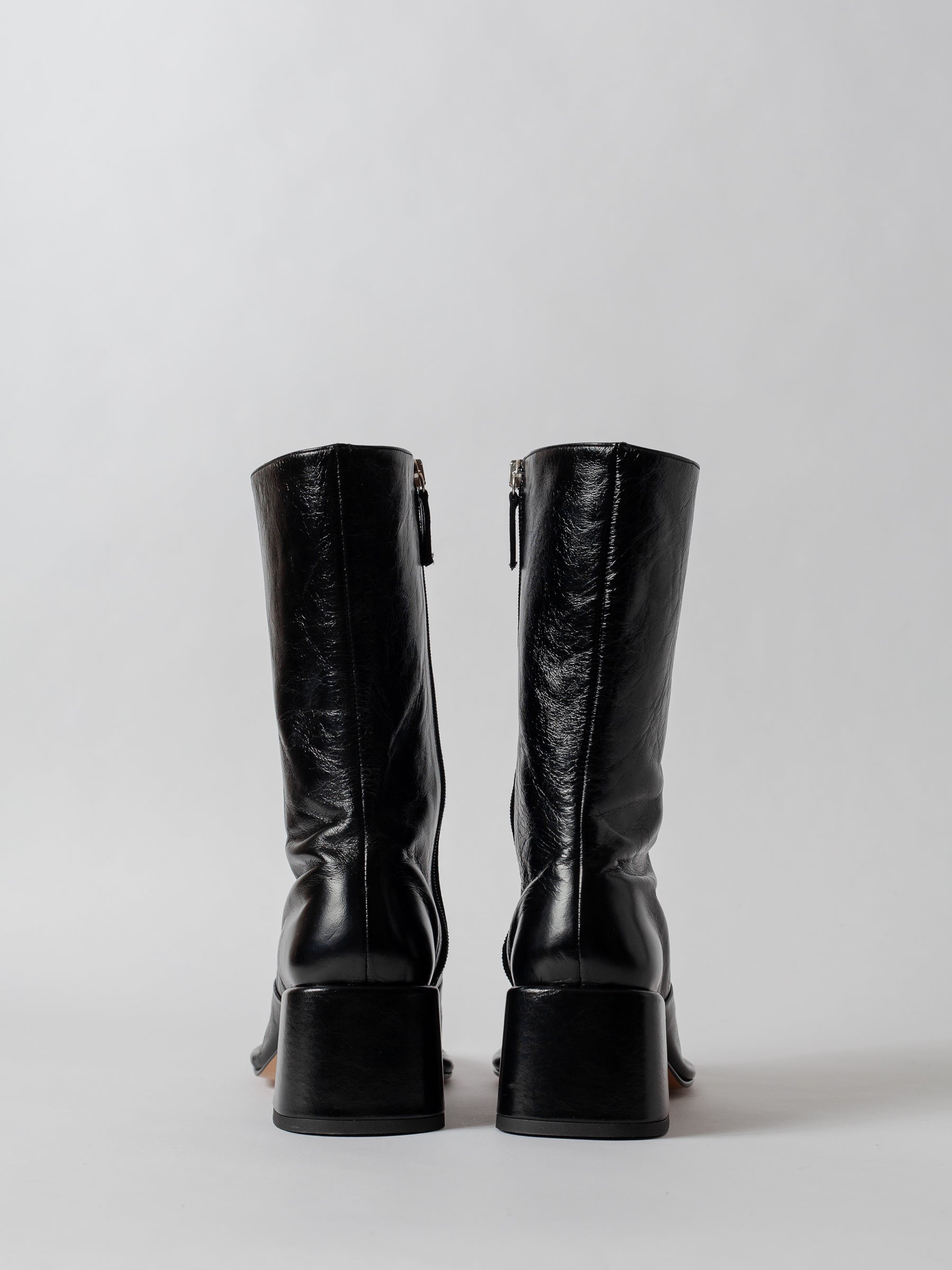 Blankens The Camilla Black Square Toe Zipper Boots