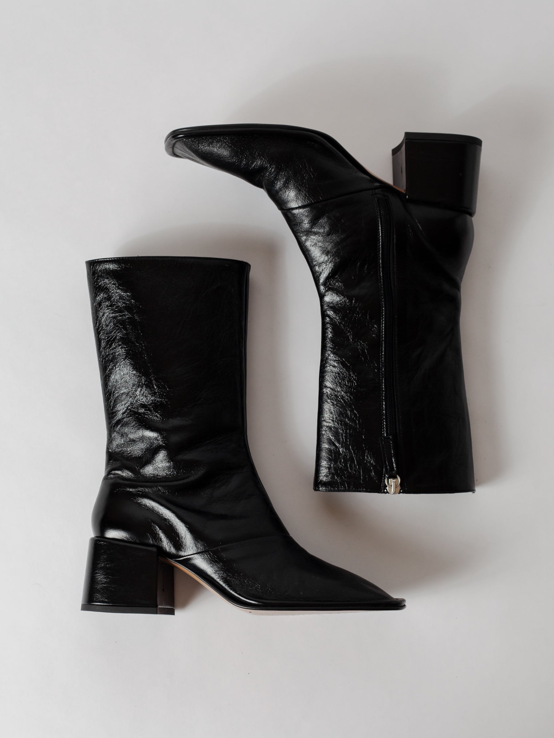 Blankens The Camilla Black Square Toe Zipper Boots
