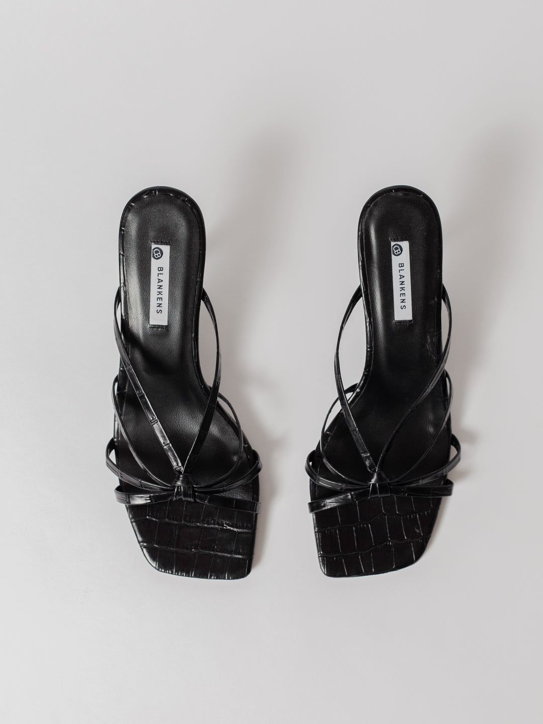 Blankens The Jennie Black heeled sandal in black croc