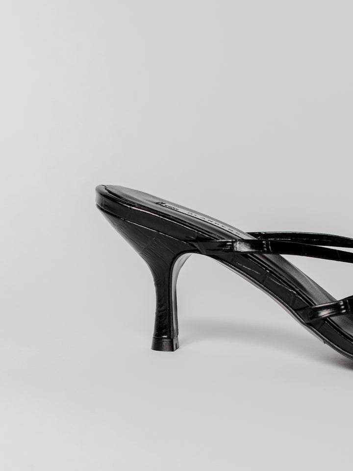 Blankens The Jennie Black heeled sandal in black croc