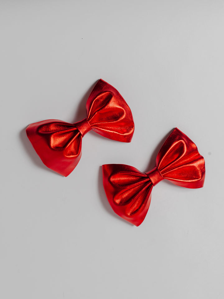 CLIP ON BOWS - THE JENNIE COSMIC RED