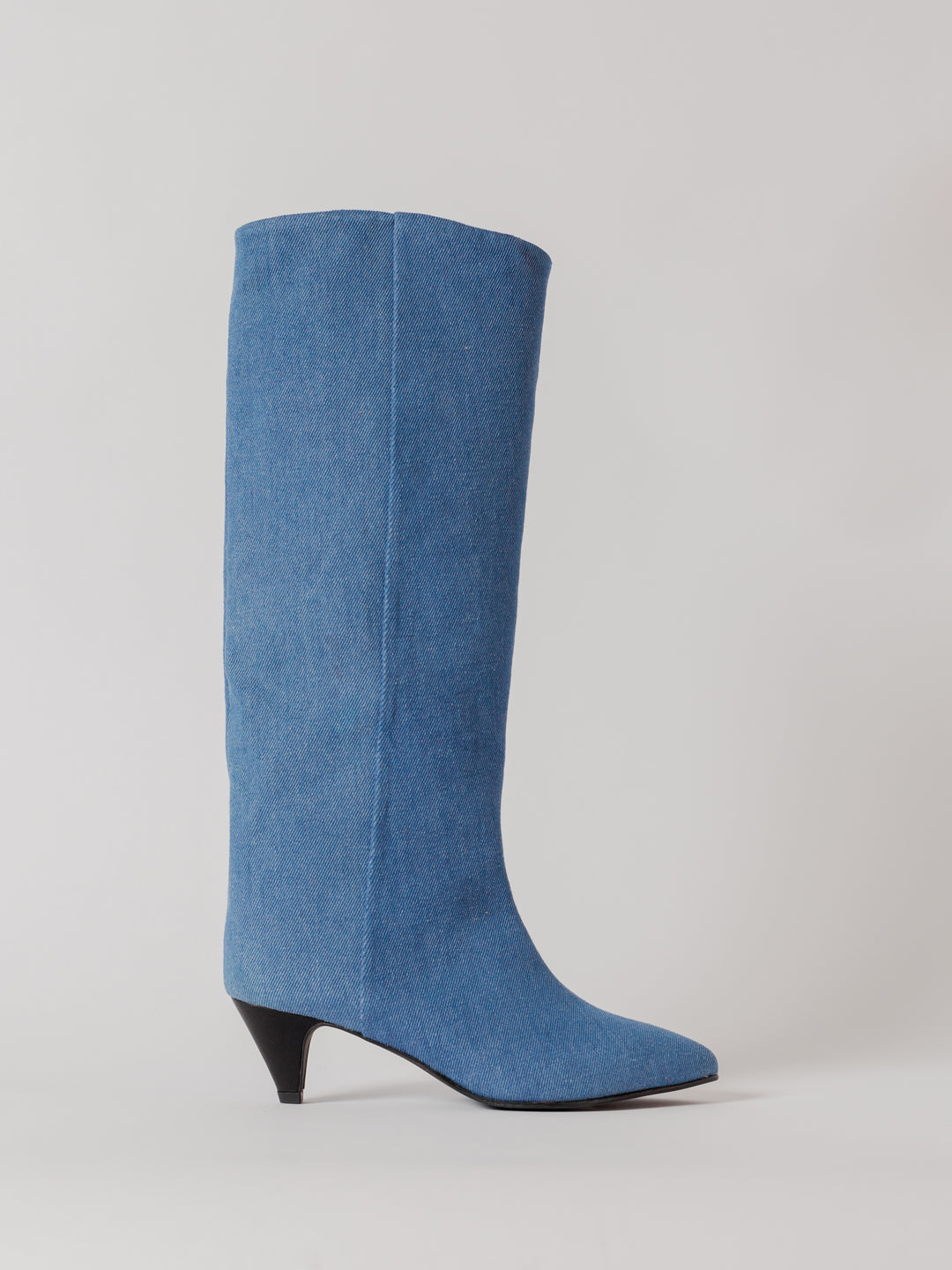 Blankens The Vanessa Tall Denim. high boot, walkable heel height. straight shaft. Rubber mix sole. Inner lining in leather.