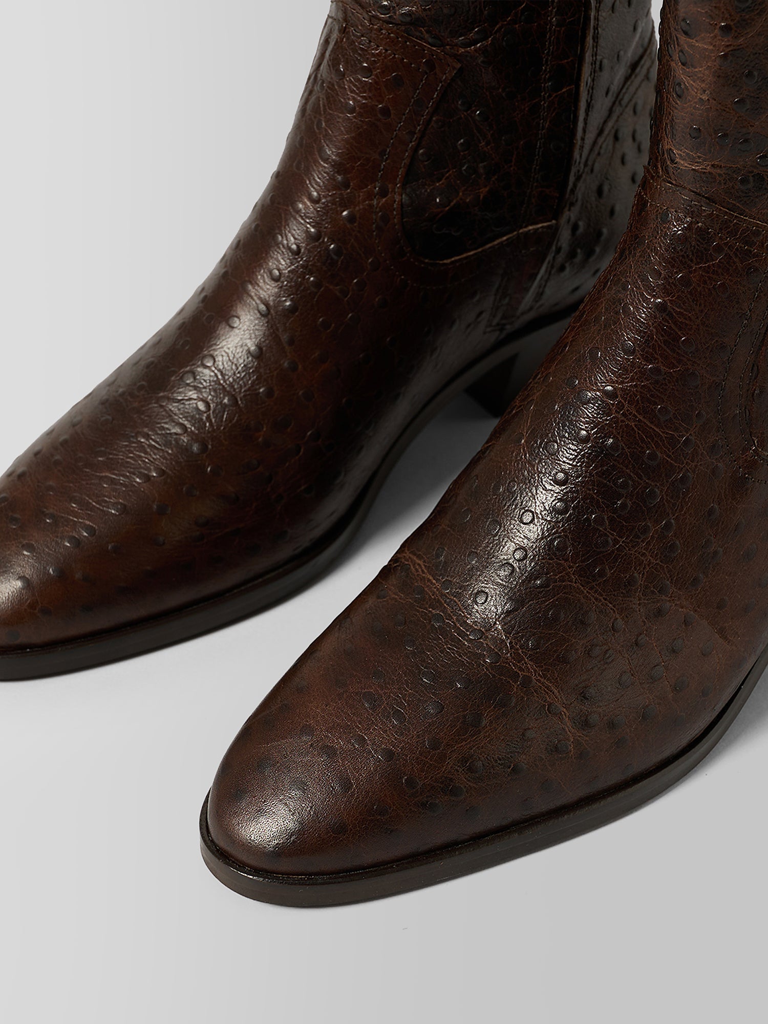 THE ALVA OSTRICH ZIPPER BOOT