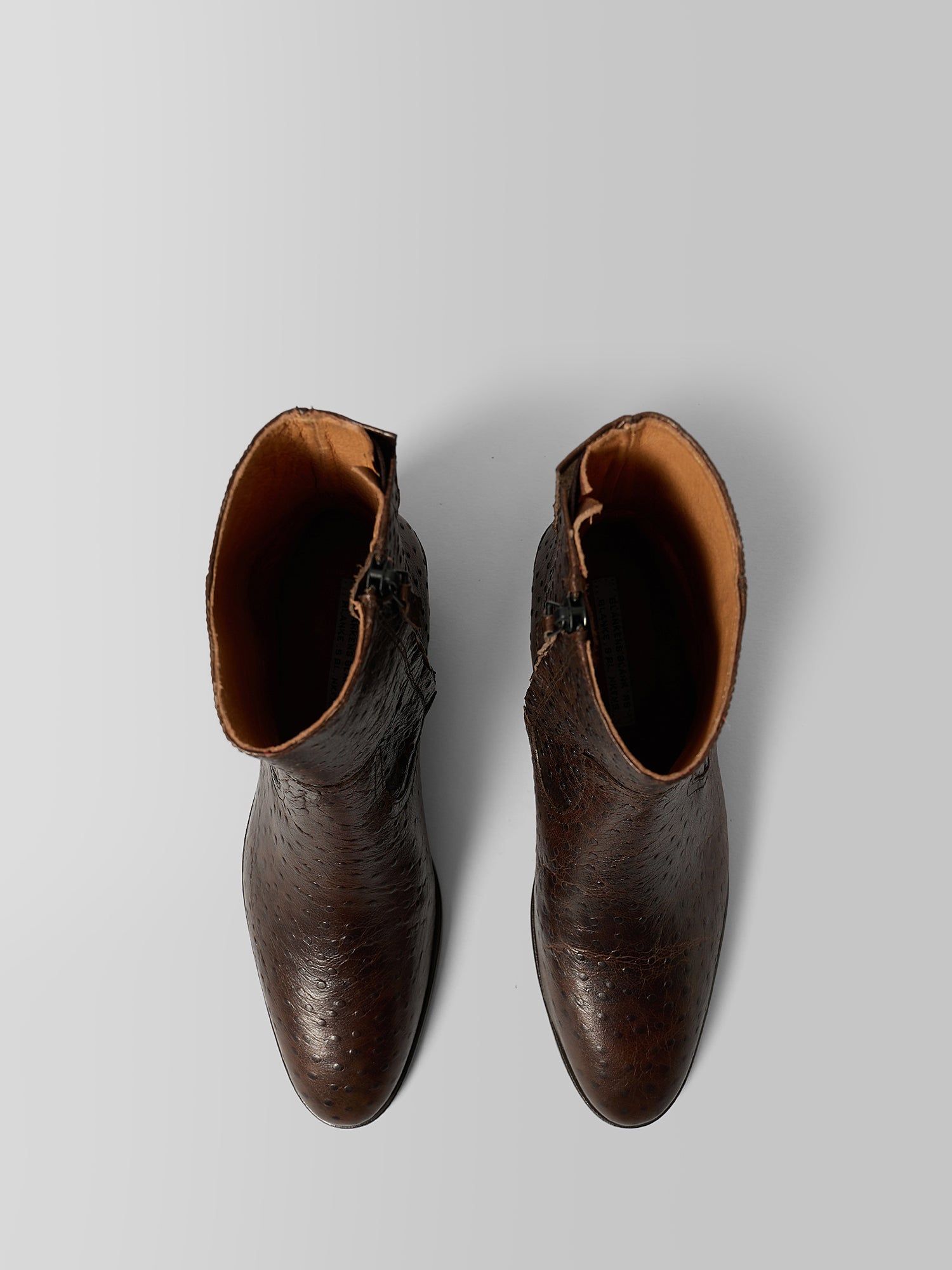 THE ALVA OSTRICH ZIPPER BOOT