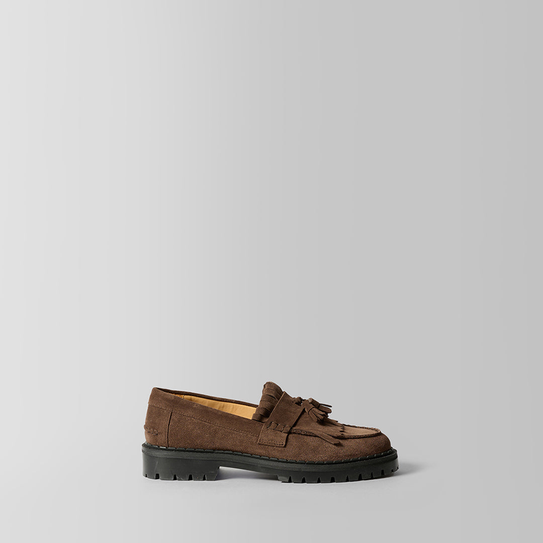 THE AMAL BROWN SUEDE LOAFER