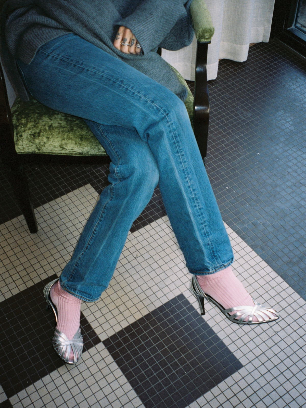 The Caroline Silver Leather