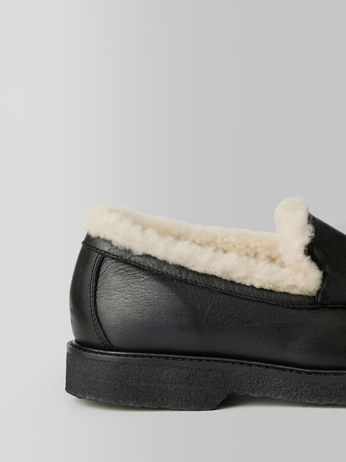 The Celeste Shearling Black Leather