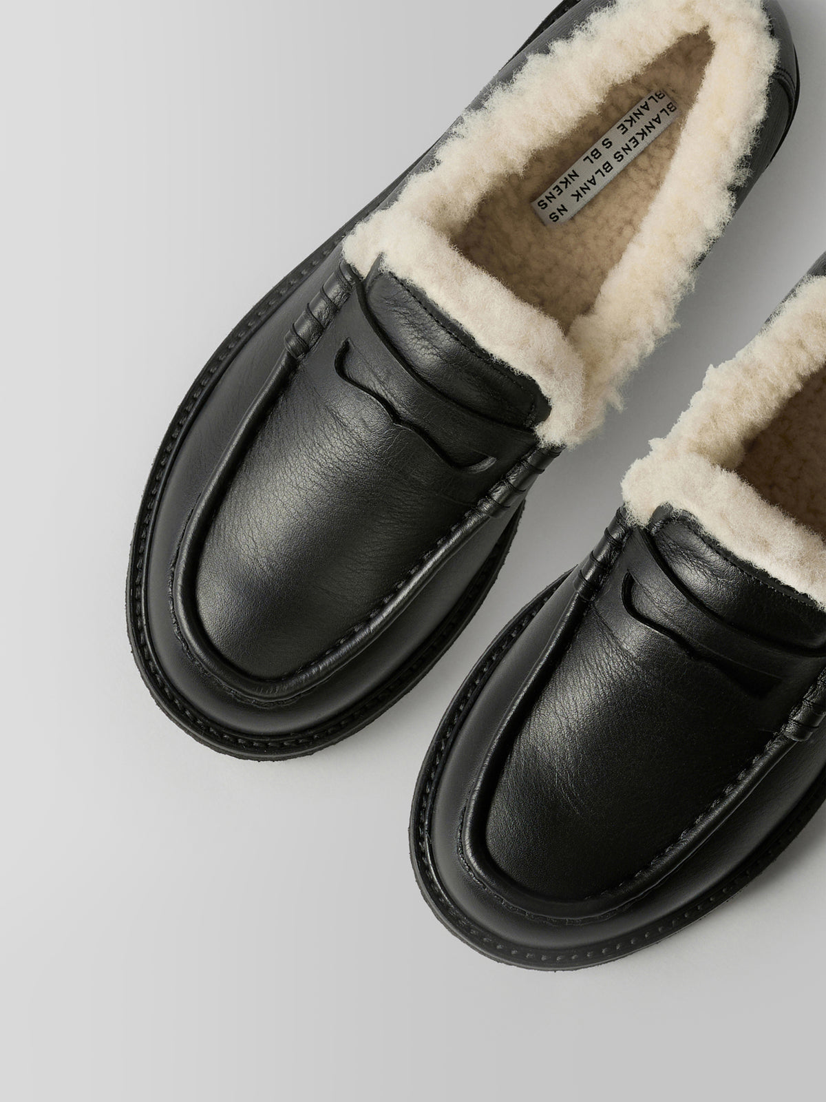 The Celeste Shearling Black Leather