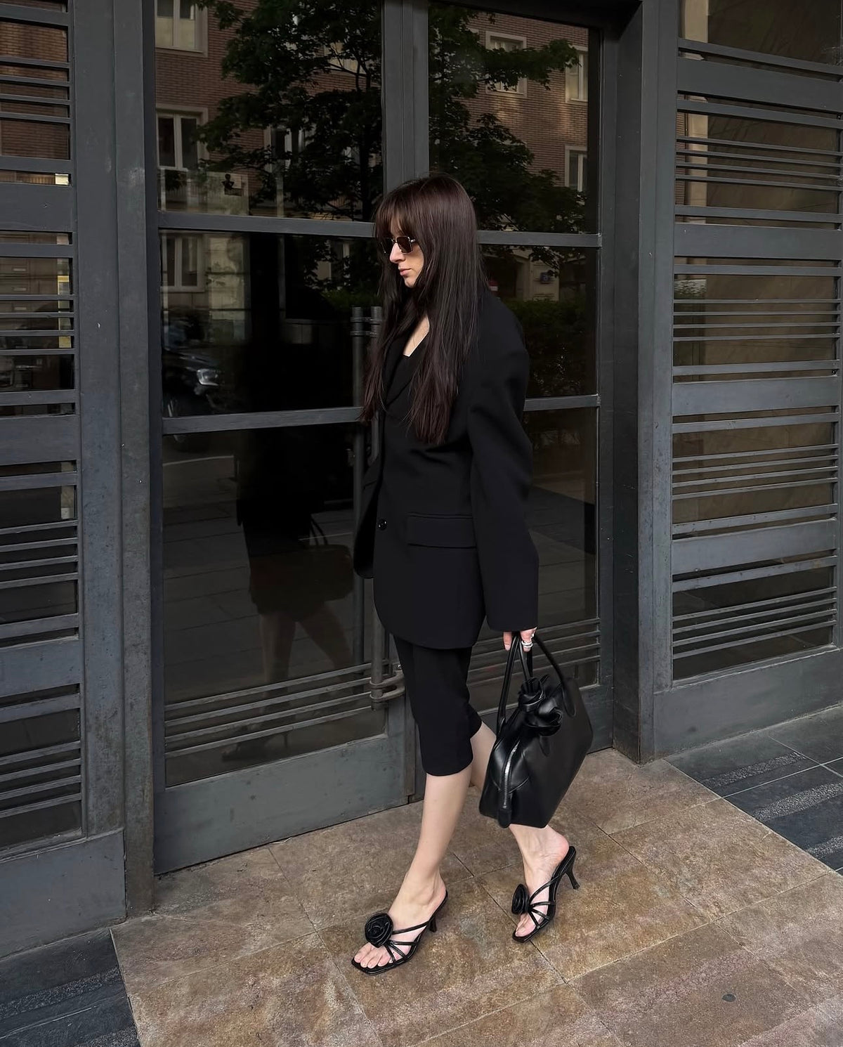 The Jennie Black Croc-Embossed Leather