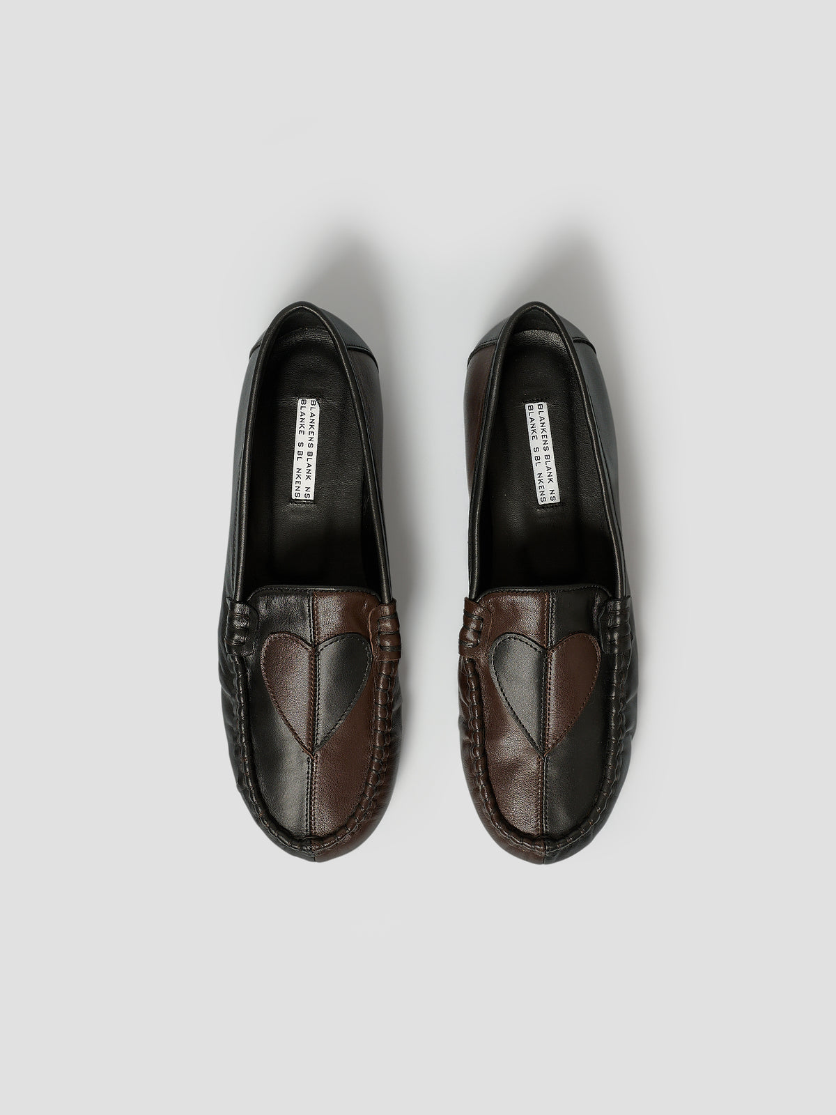 The Serena Heart Black and Brown Leather