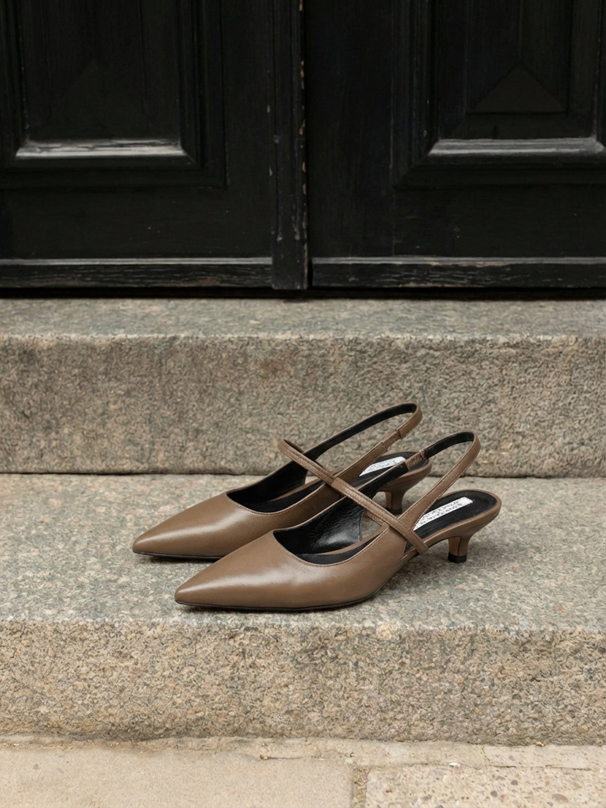 The Julie Grey Olive Leather