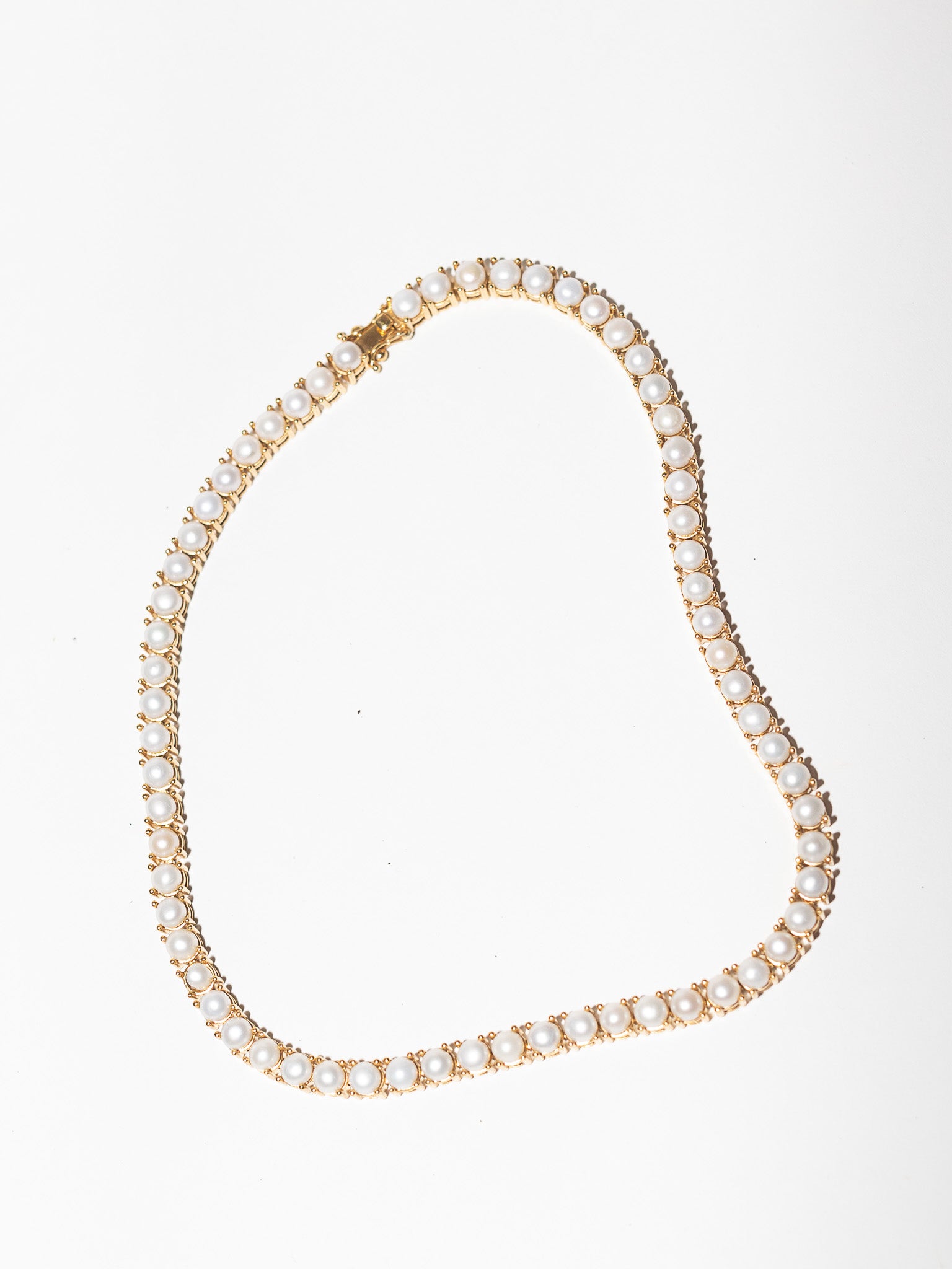Blankens Pearl and Gold Tennis Necklace