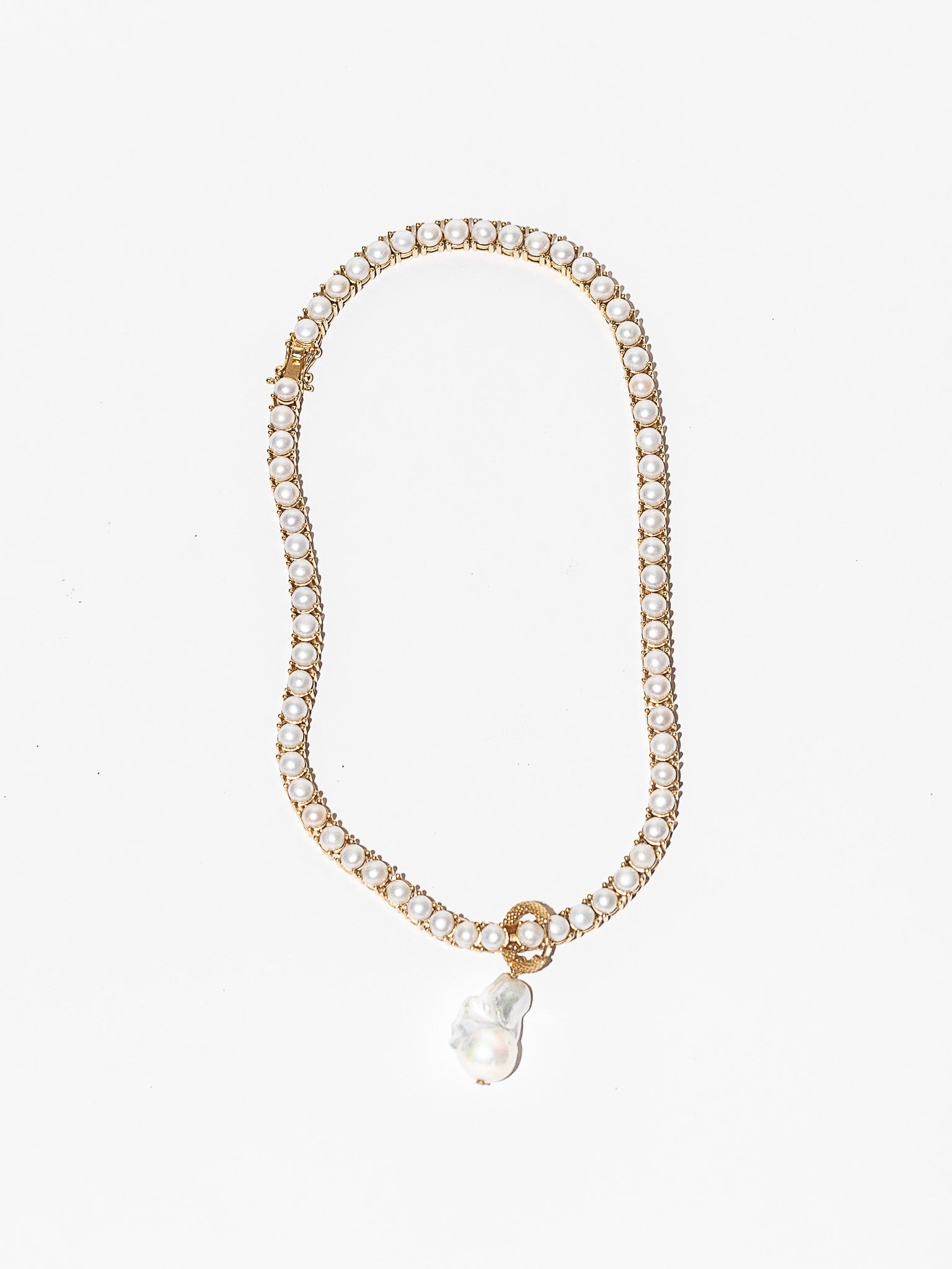 Blankens Pearl and Gold Tennis Necklace