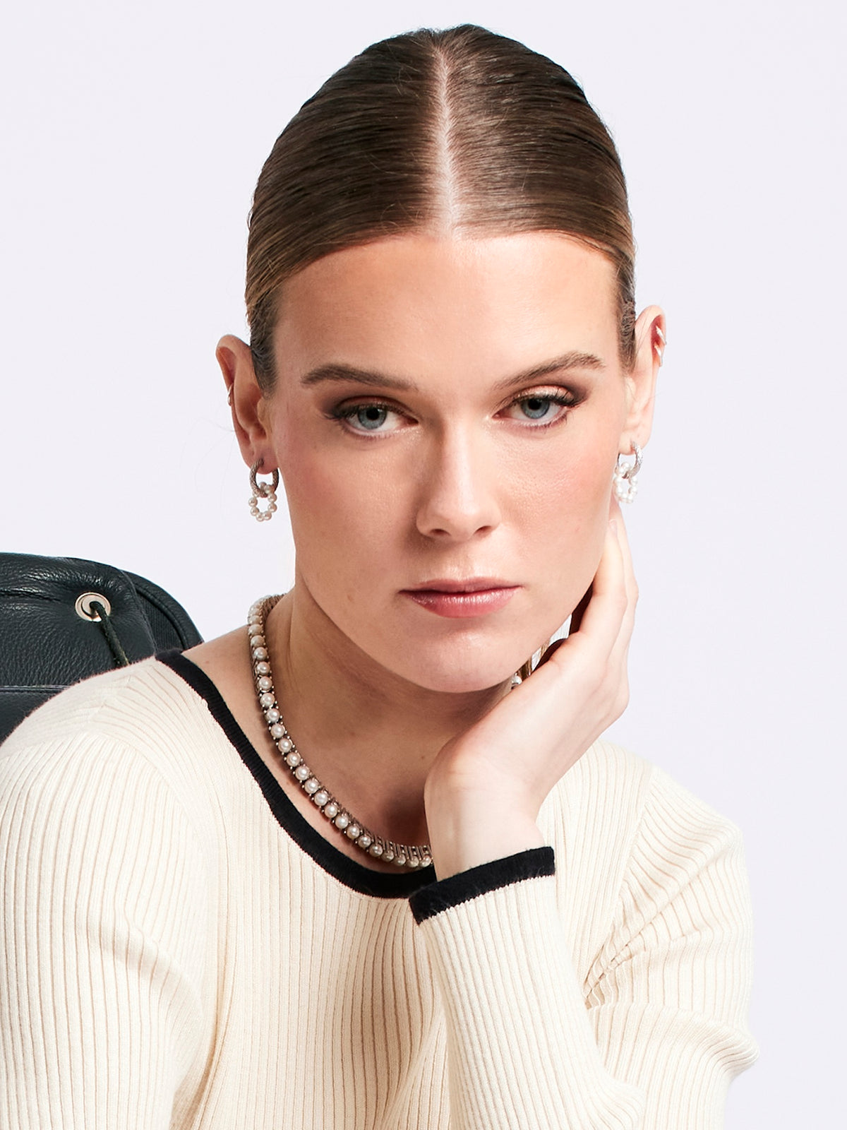 Blankens Pearl and Silver Tennis Necklace