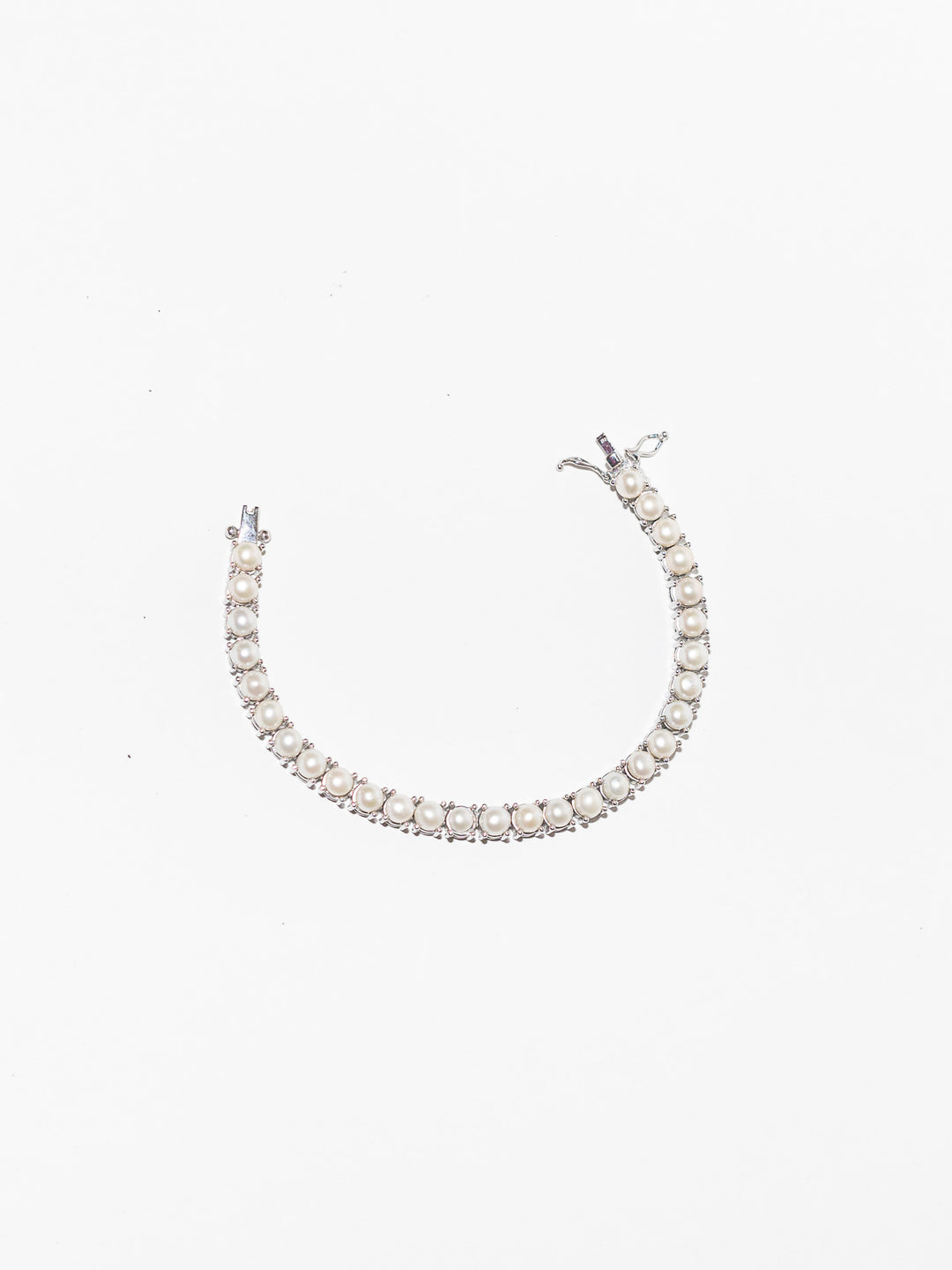 PEARL AND SILVER TENNIS BRACELET