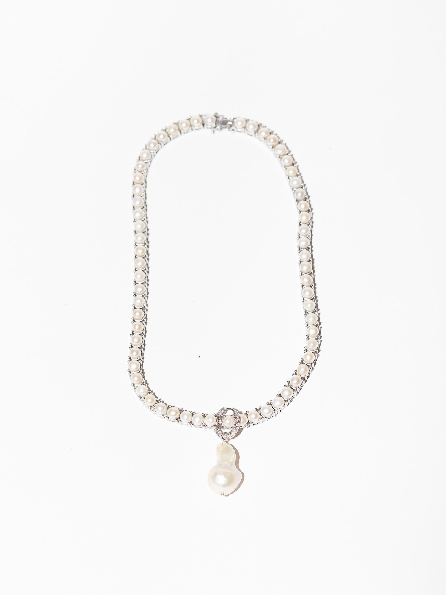 Blankens Silver Pearl Earring and Pendant