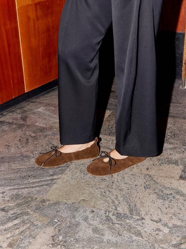 Blankens The Sophie Brown Suede Ballerina
