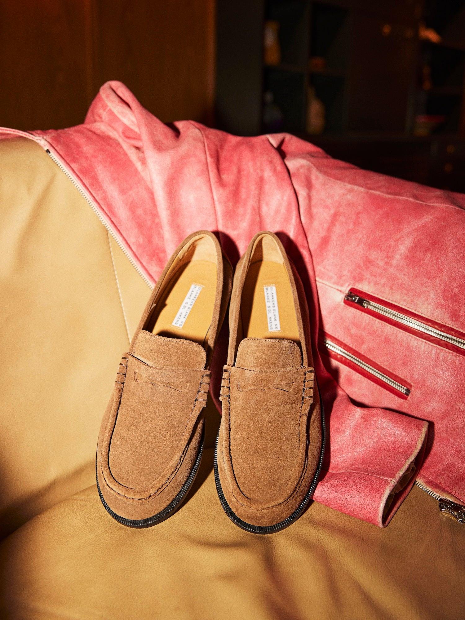 Blankens The Celeste Camel Suede Loafers