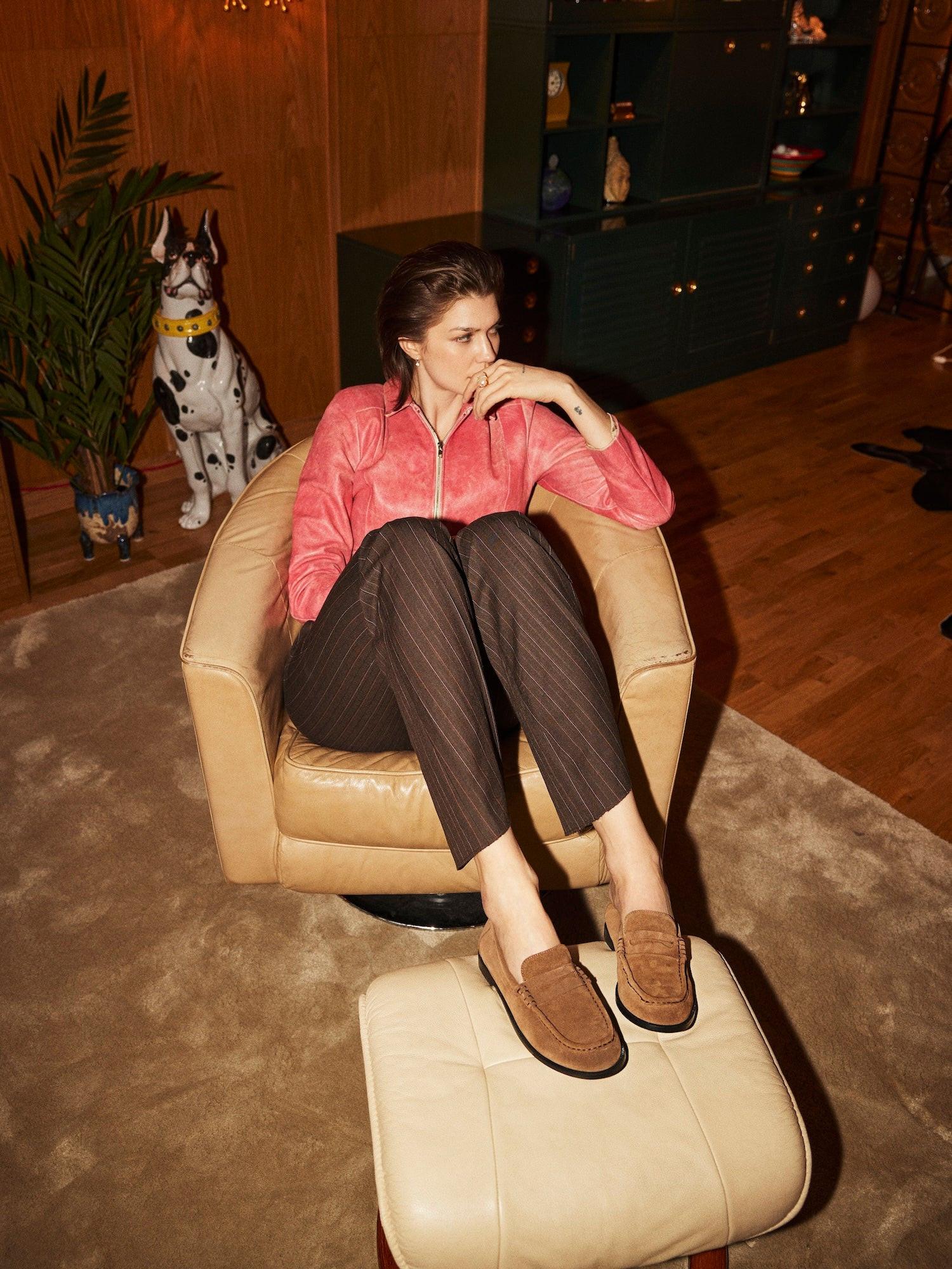 Blankens The Celeste Camel Suede Loafers