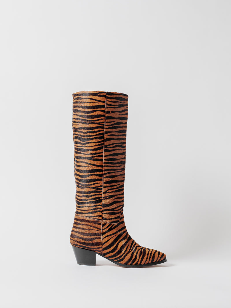 Blankens The Joan High Rust Zebra boots