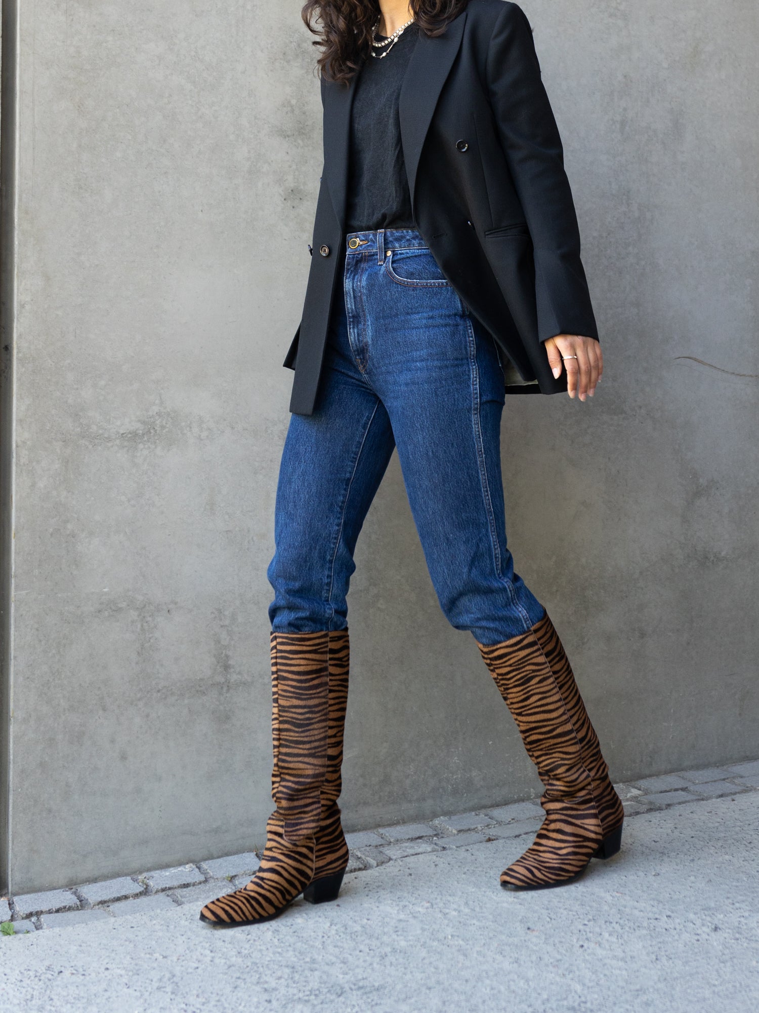 Blankens The Joan High Rust Zebra boots