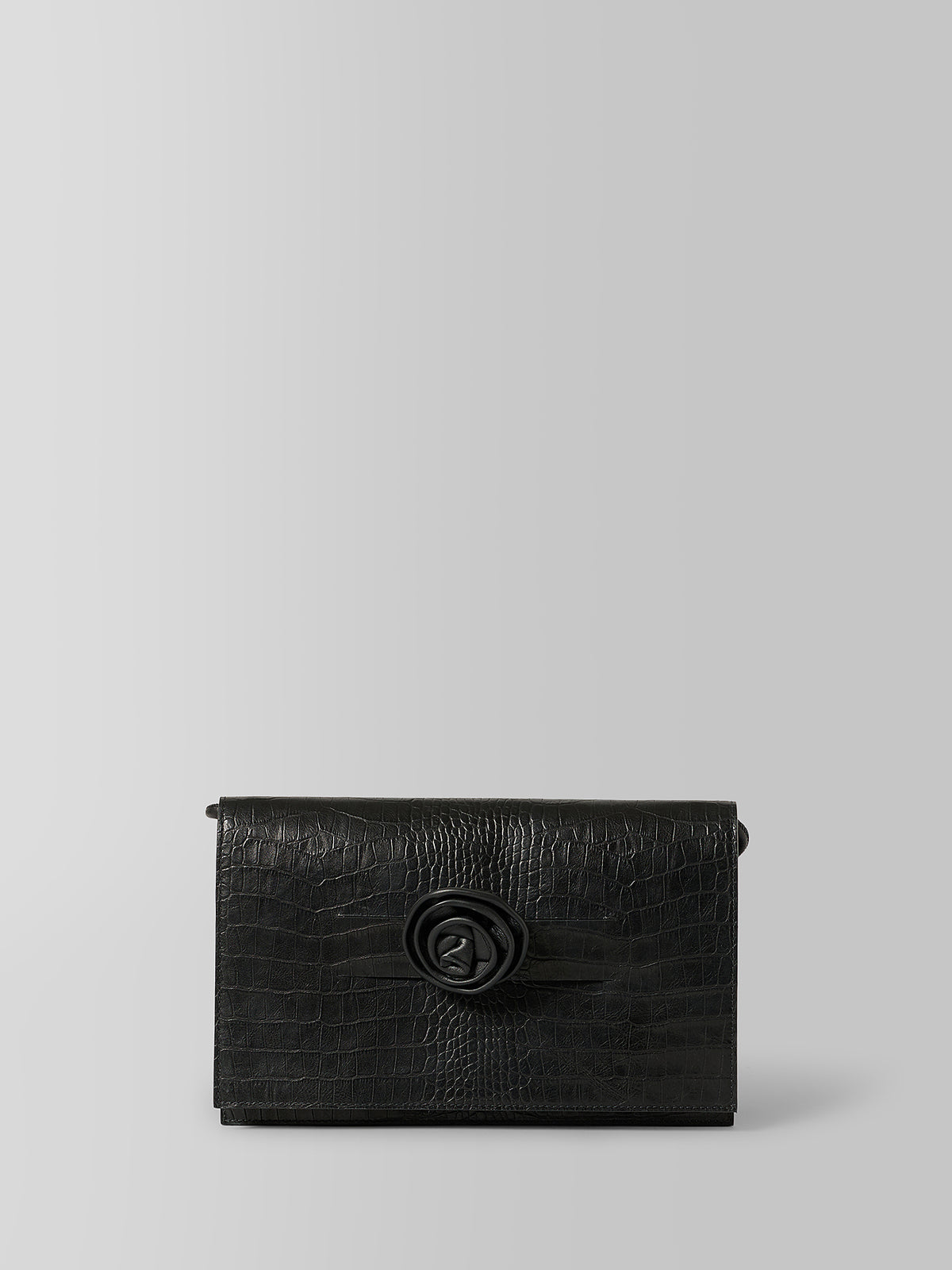 Blankens The Monaco Clutch Bag Black Croc