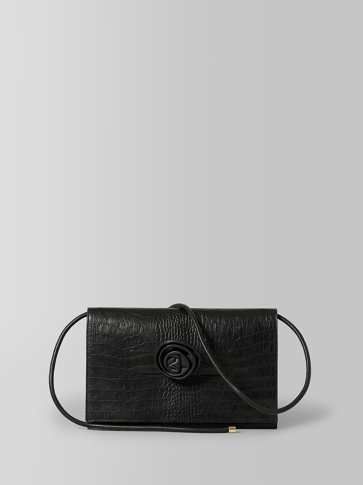 Blankens The Monaco Clutch Bag Black Croc
