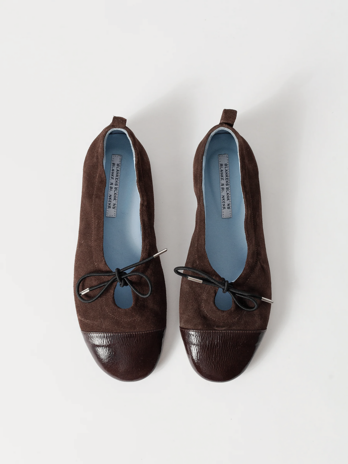 Blankens The Sophie Brown blue lining ballerina