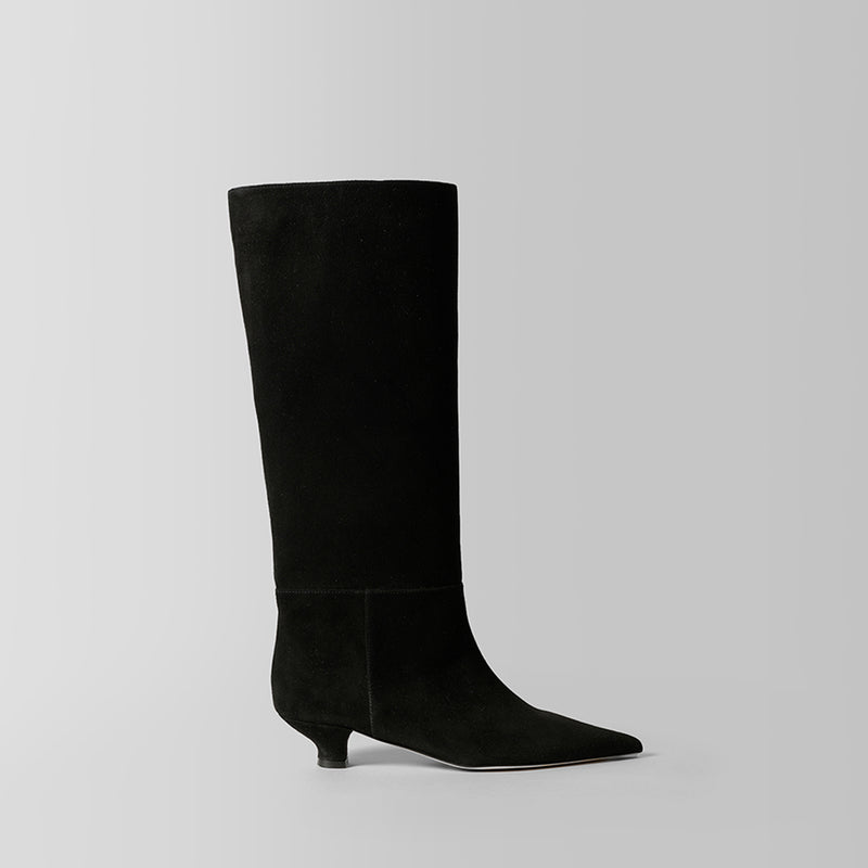 Blankens The Sydney Black Suede Knee-high Boots