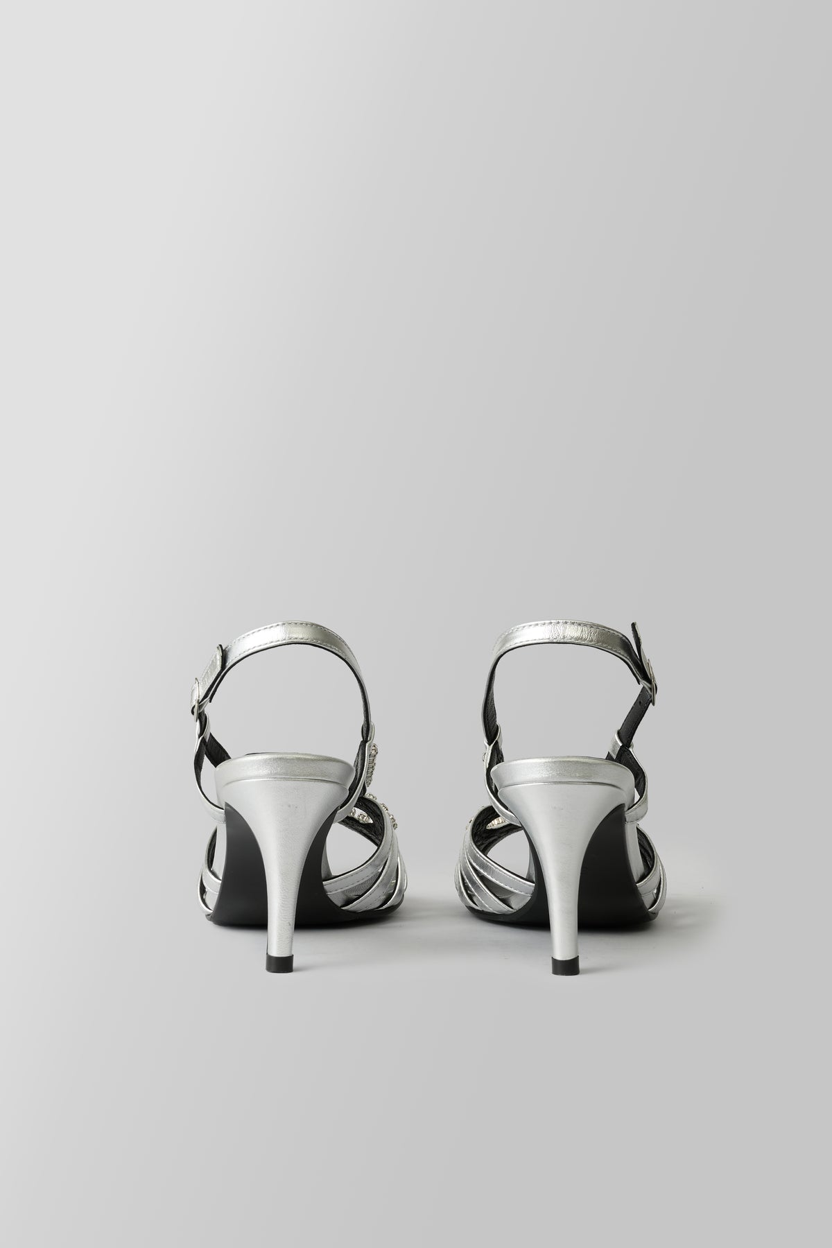 The Julia Silver Leather with Rhinestone Bow