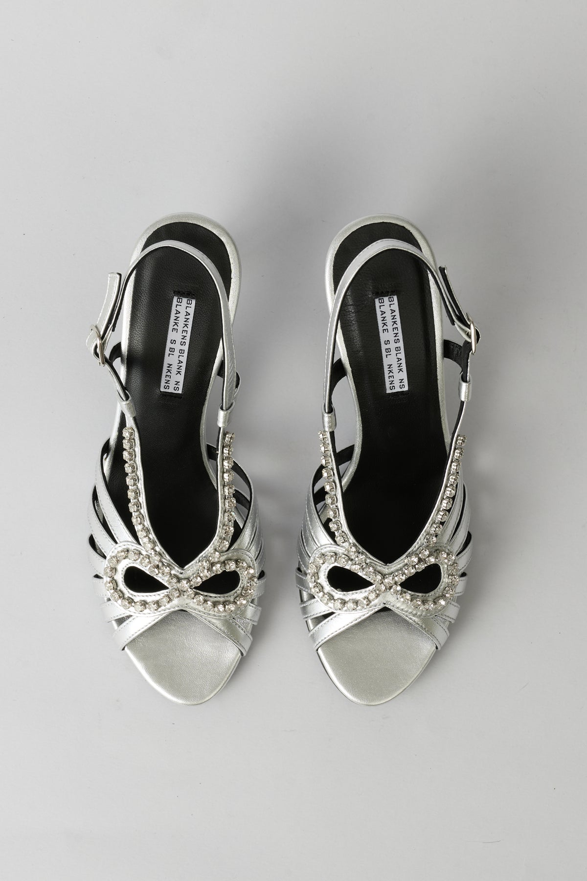 The Julia Silver Leather with Rhinestone Bow