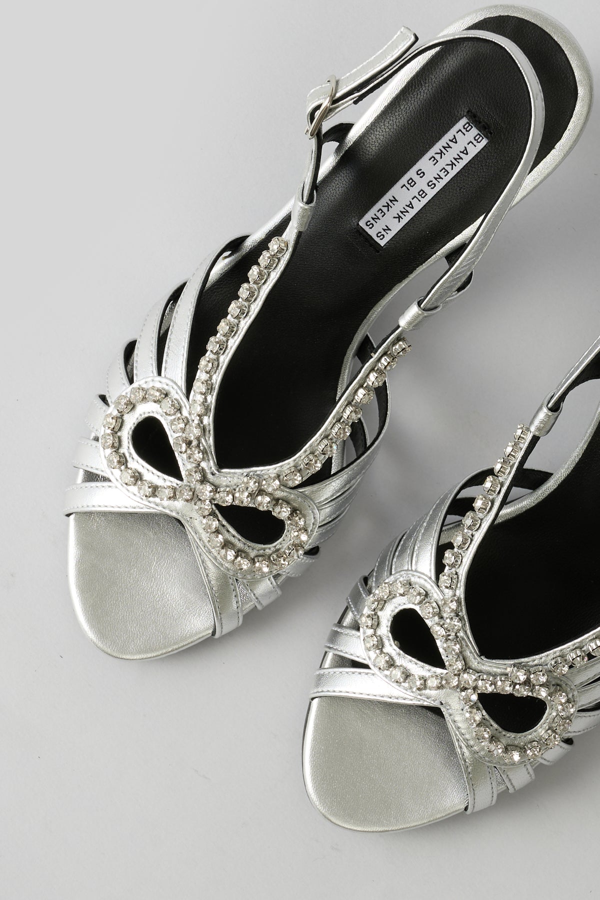 The Julia Silver Leather with Rhinestone Bow