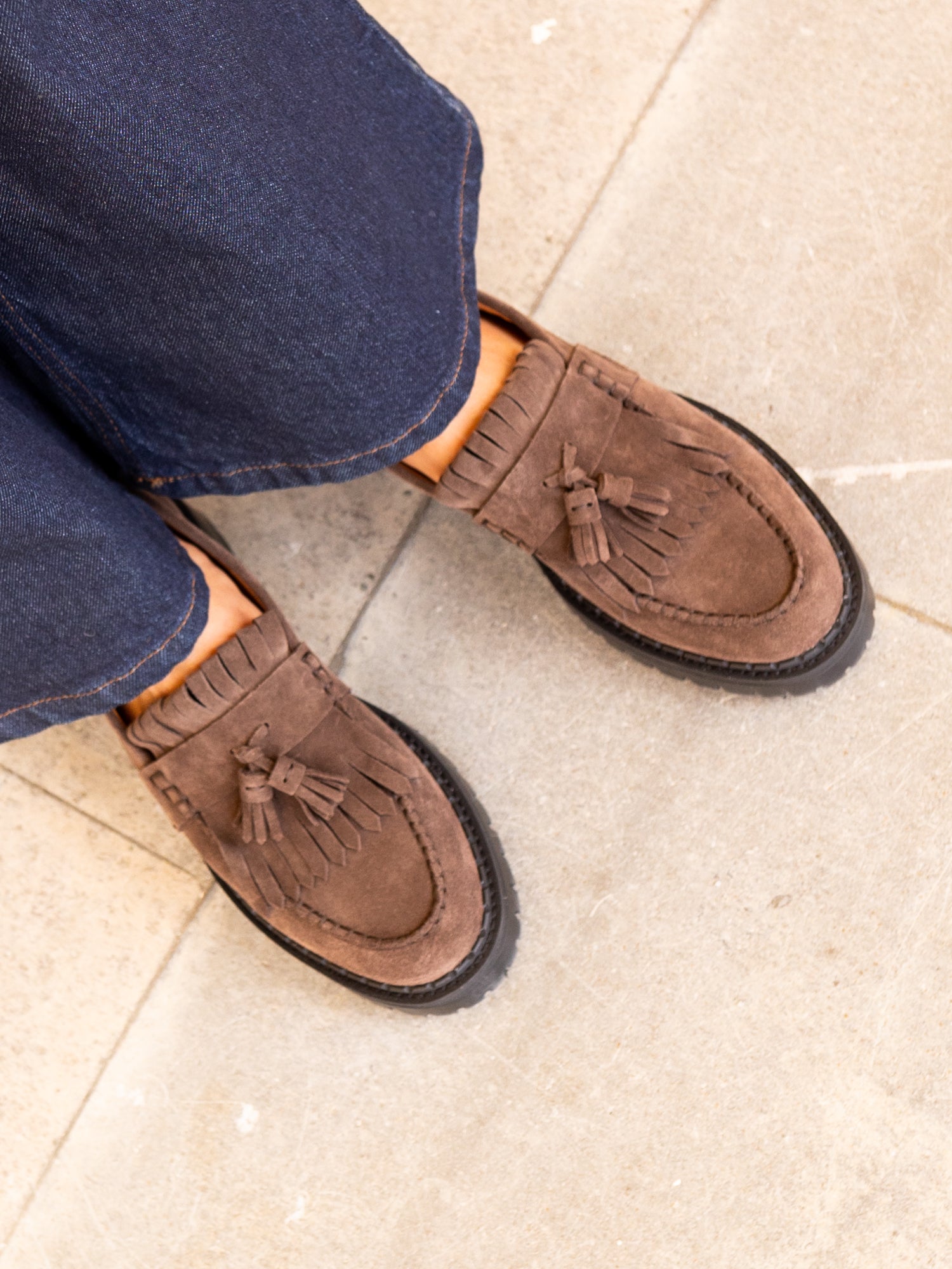 THE AMAL BROWN SUEDE LOAFER