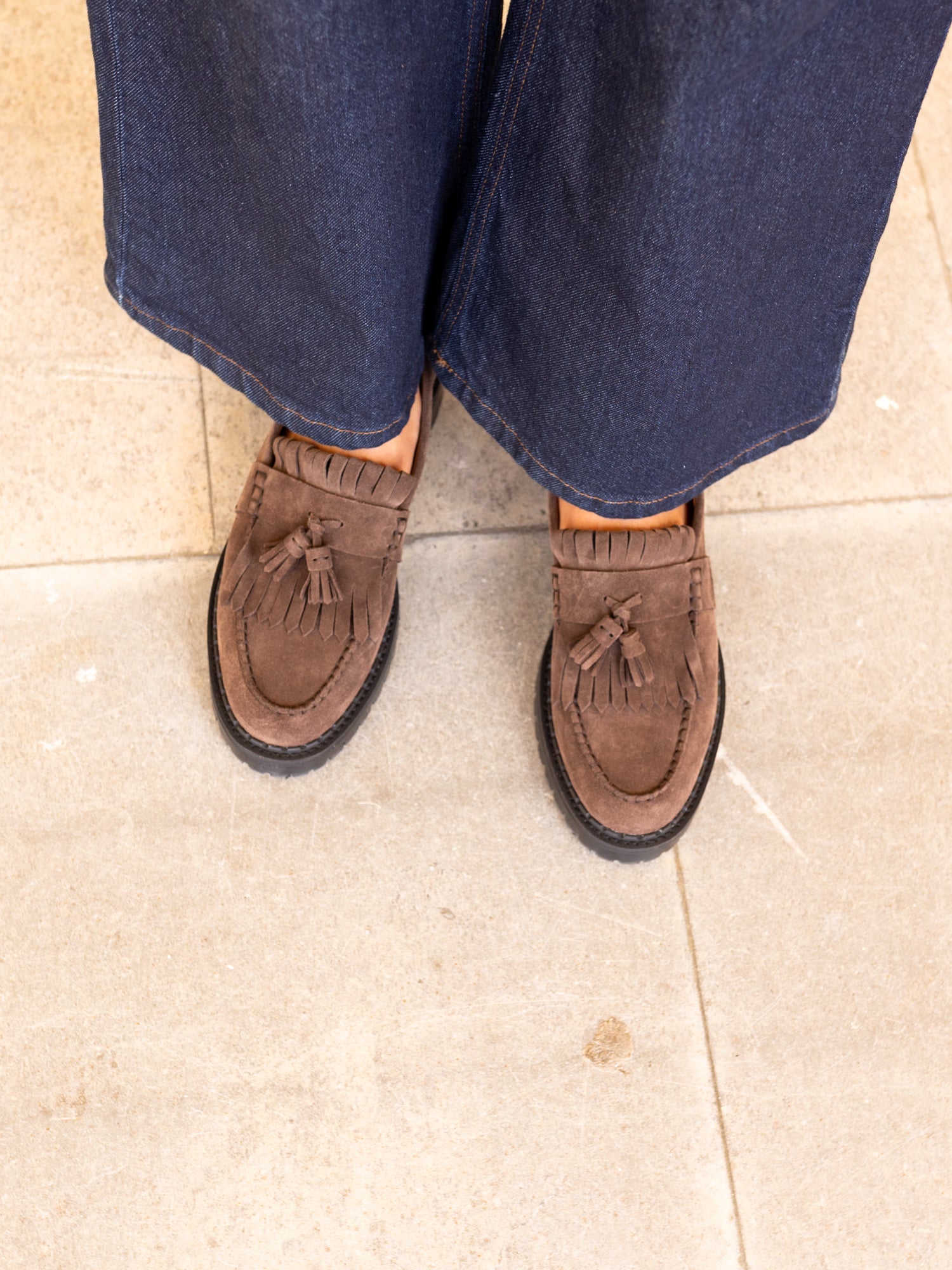 THE AMAL BROWN SUEDE LOAFER