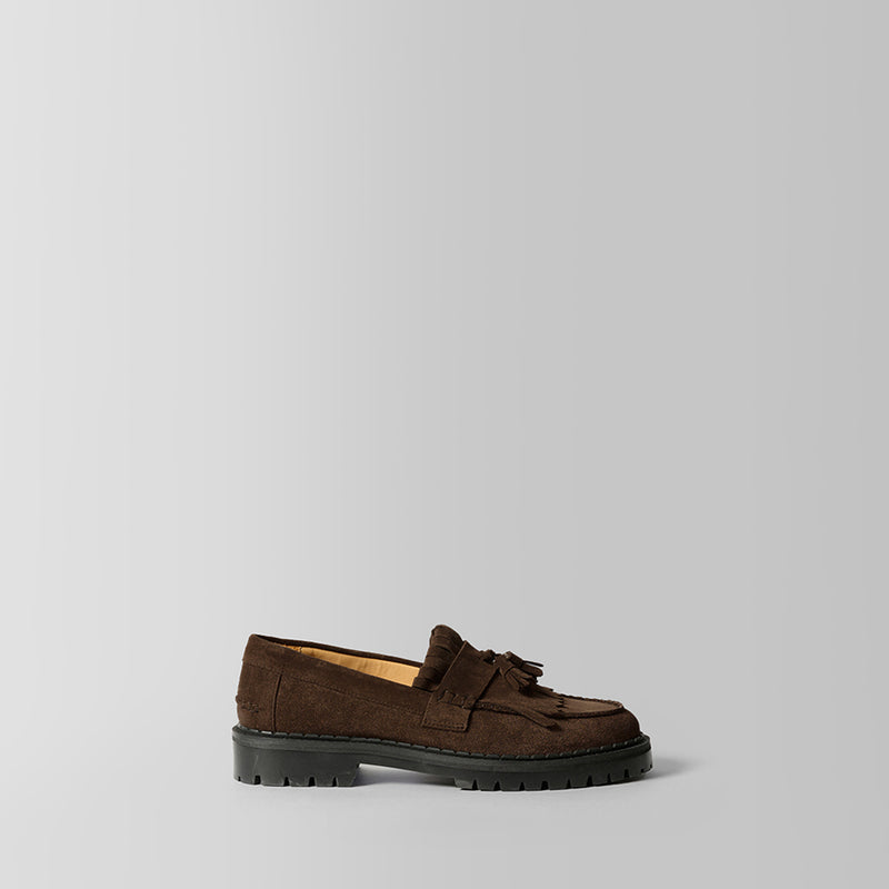 THE AMAL BROWN SUEDE LOAFER