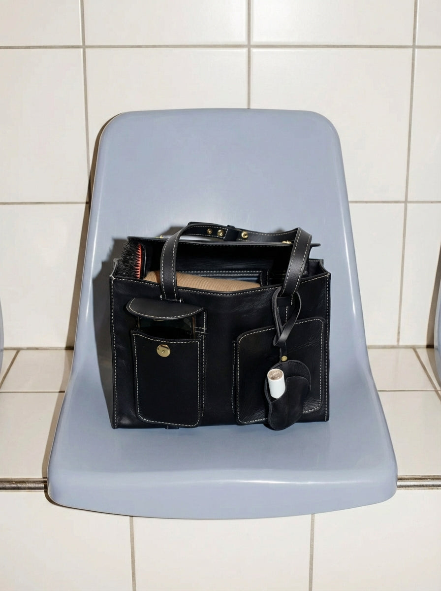 THE MARTHA MIDI BLACK CONTRAST STITCHING