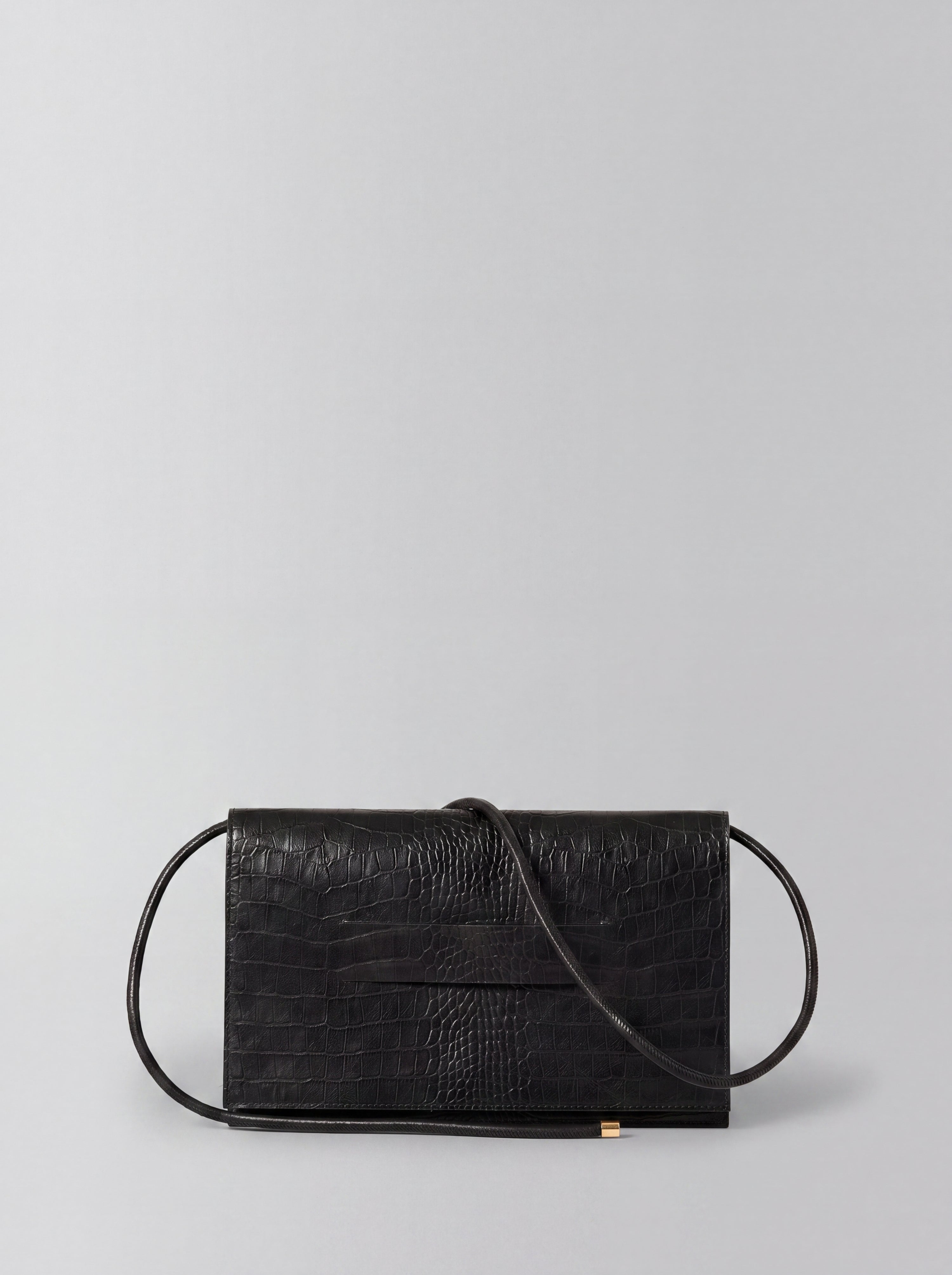 Blankens The Monaco Clutch Bag Black Croc