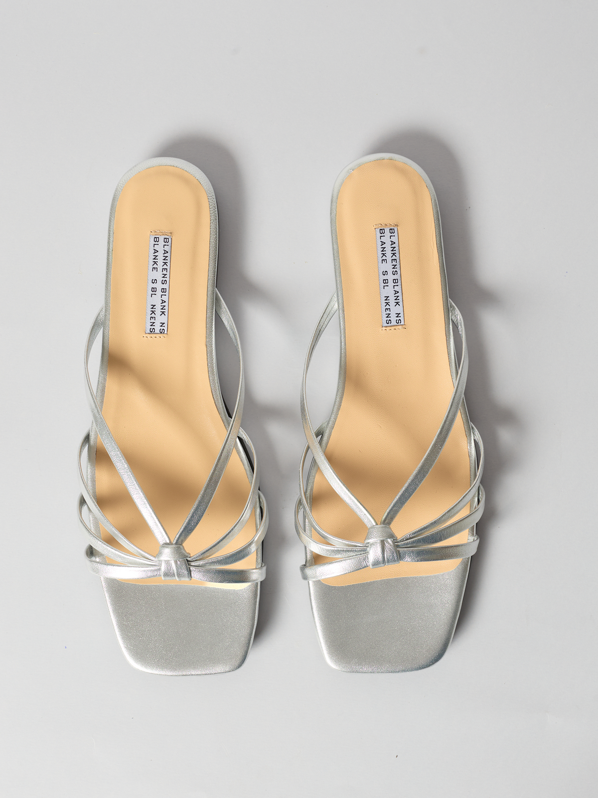 The Jennie Flat Silver Leather