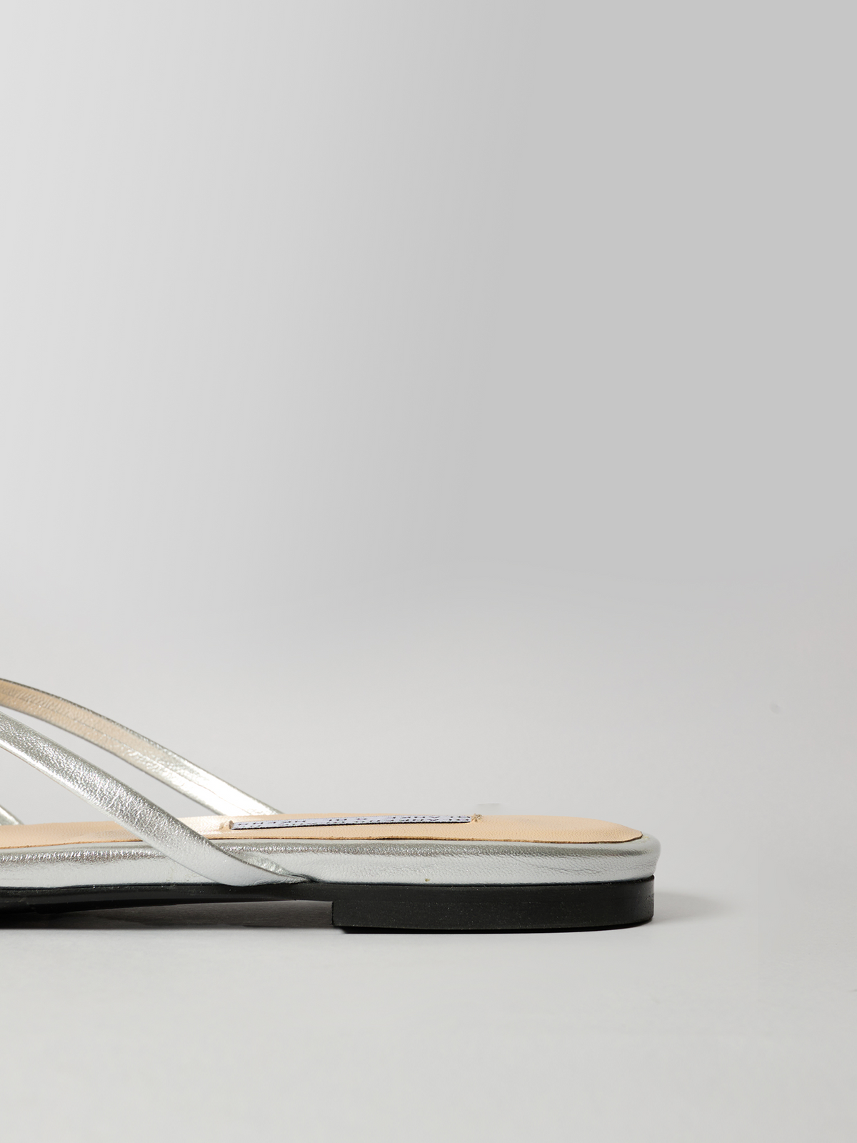 The Jennie Flat Silver Leather