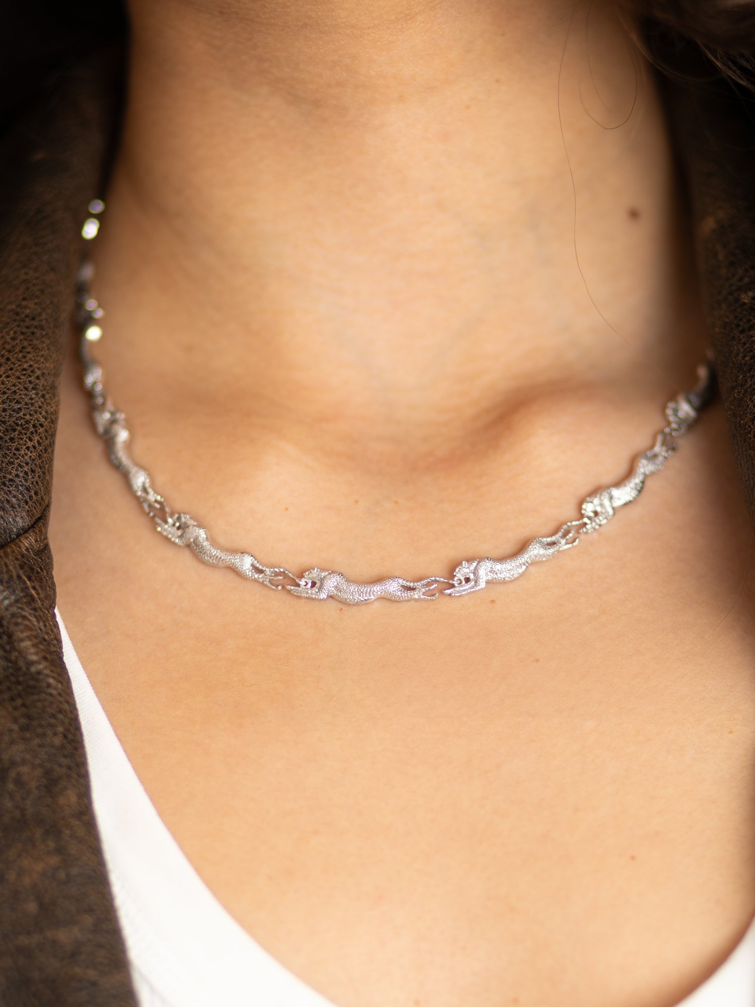 SILVER LARGE CHEETAH CHAIN